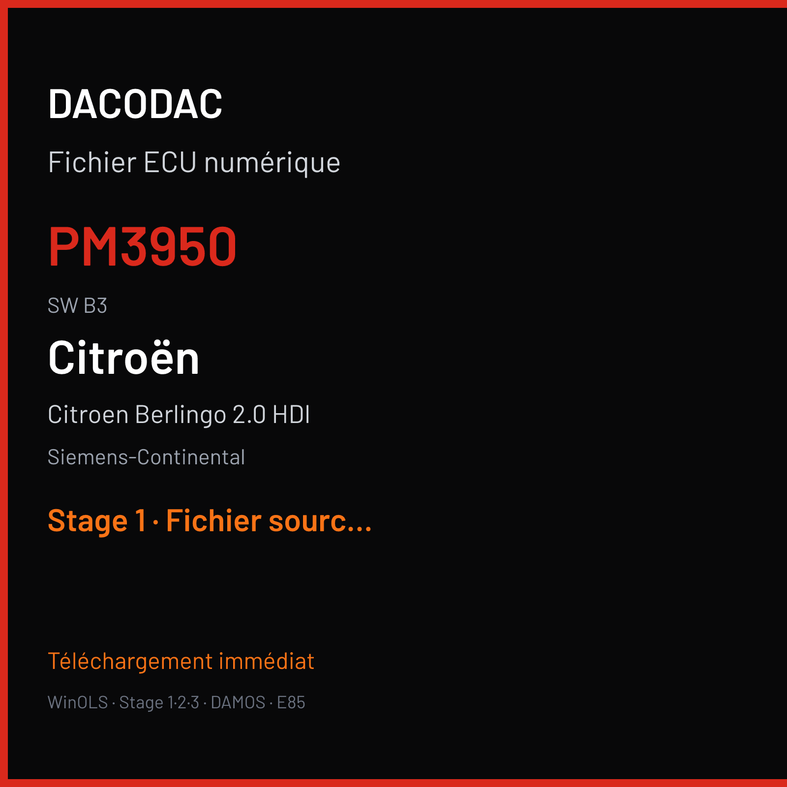 Citroen Berlingo 2.0 HDI (2006) — Siemens-Continental — PM3950 · B3 — Stage 1