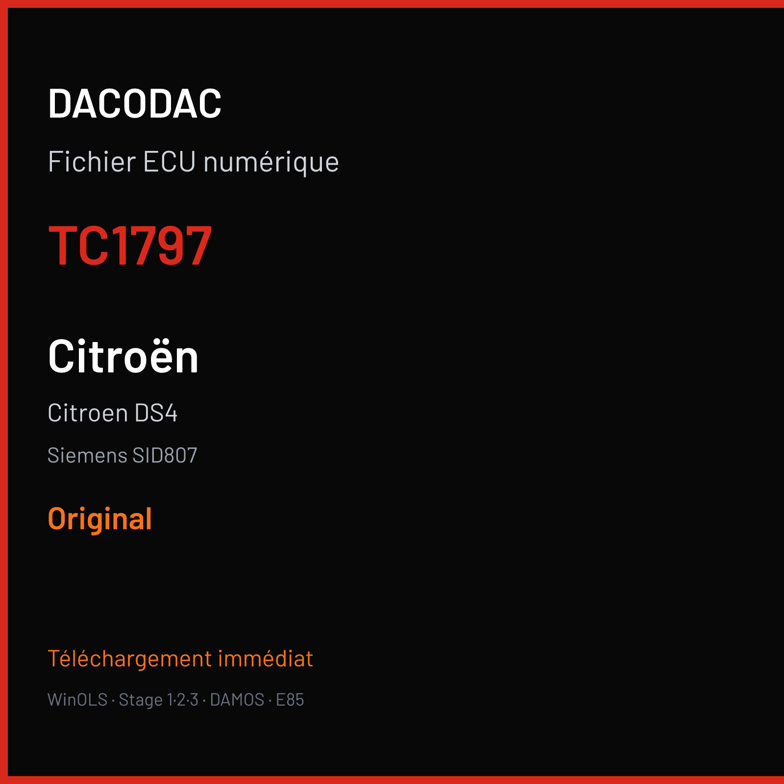 Citroen DS4 (2011) — Siemens SID807 — TC1797 — Original