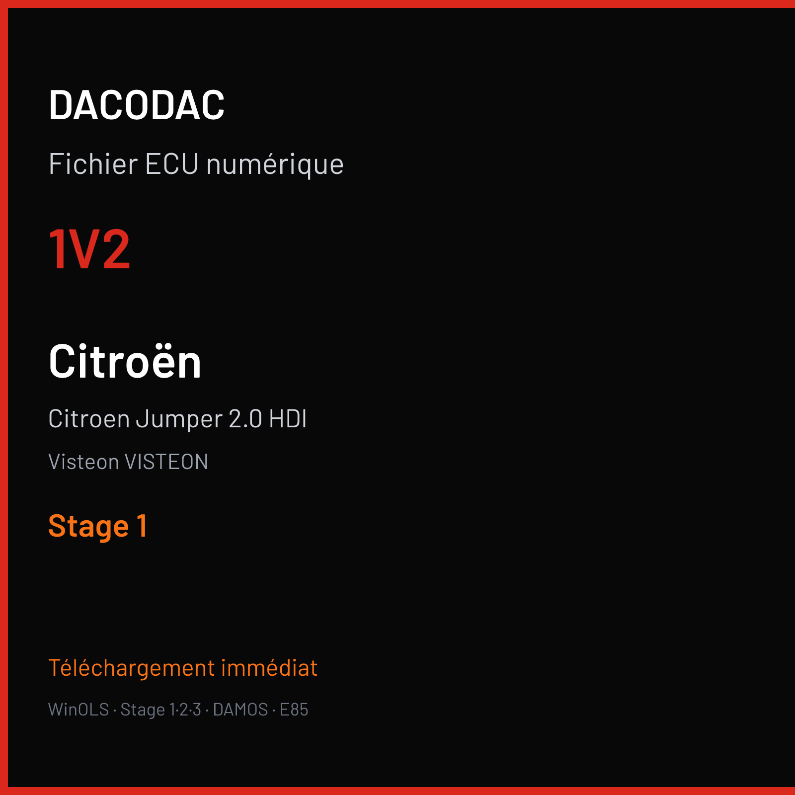 Citroen Jumper 2.0 HDI (2011) — Visteon VISTEON — 1V2 — Stage 1