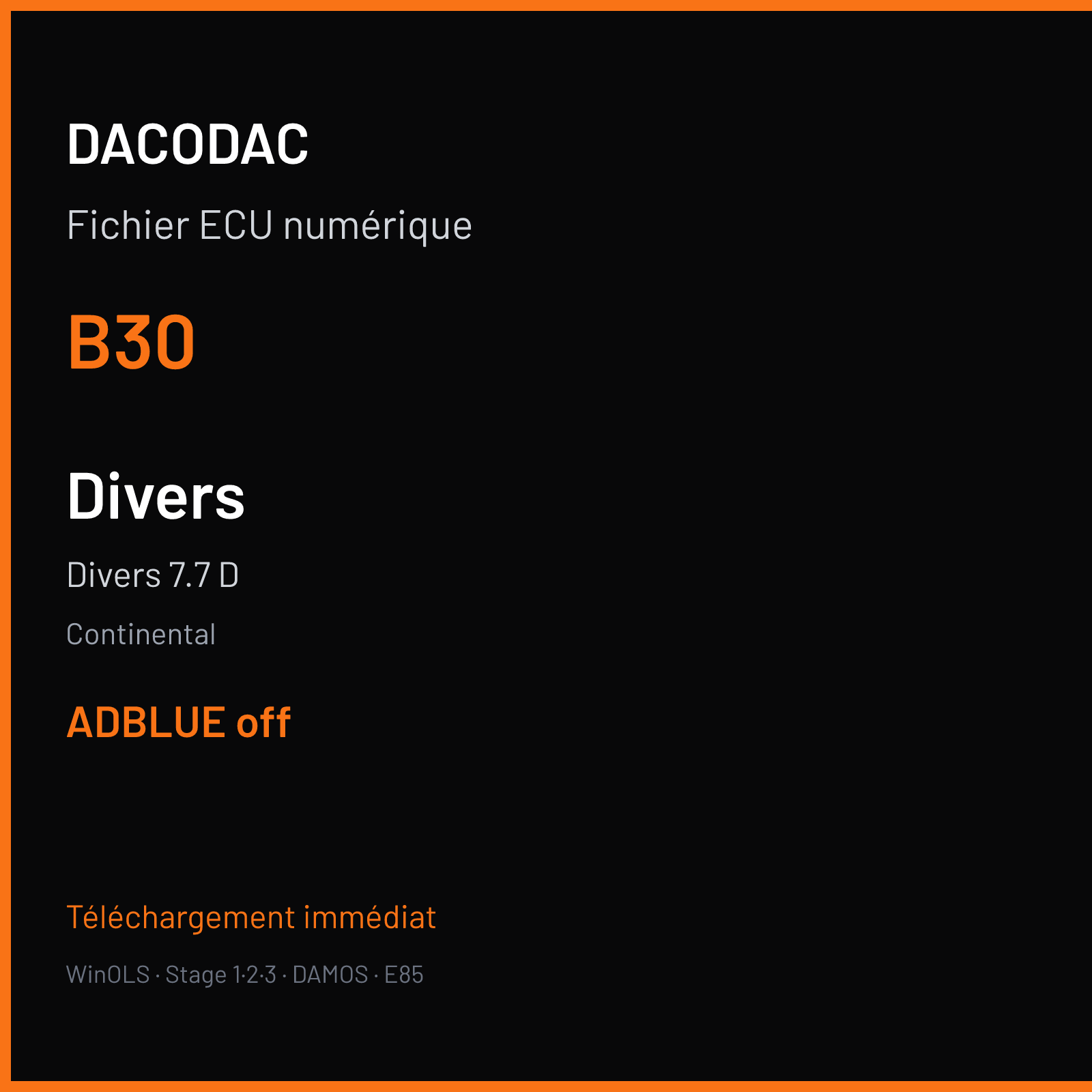 Divers 7.7 D (2016) — Continental — B30 — ADBLUE off