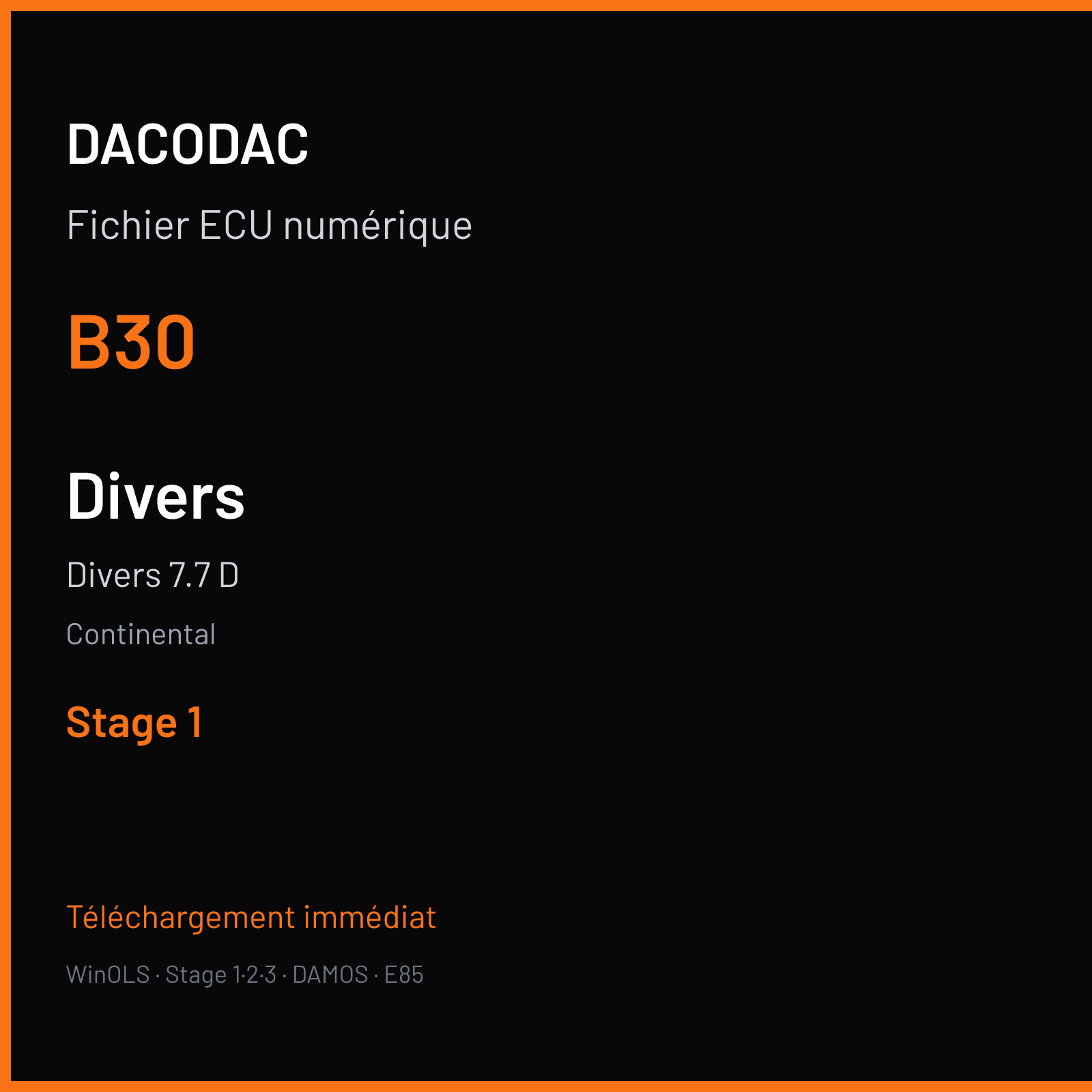 Divers 7.7 D (2016) — Continental — B30 — Stage 1