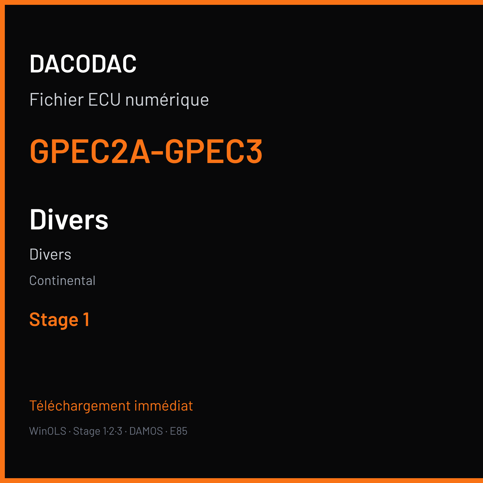 Divers (2015) — Continental — GPEC2A-GPEC3 — Stage 1