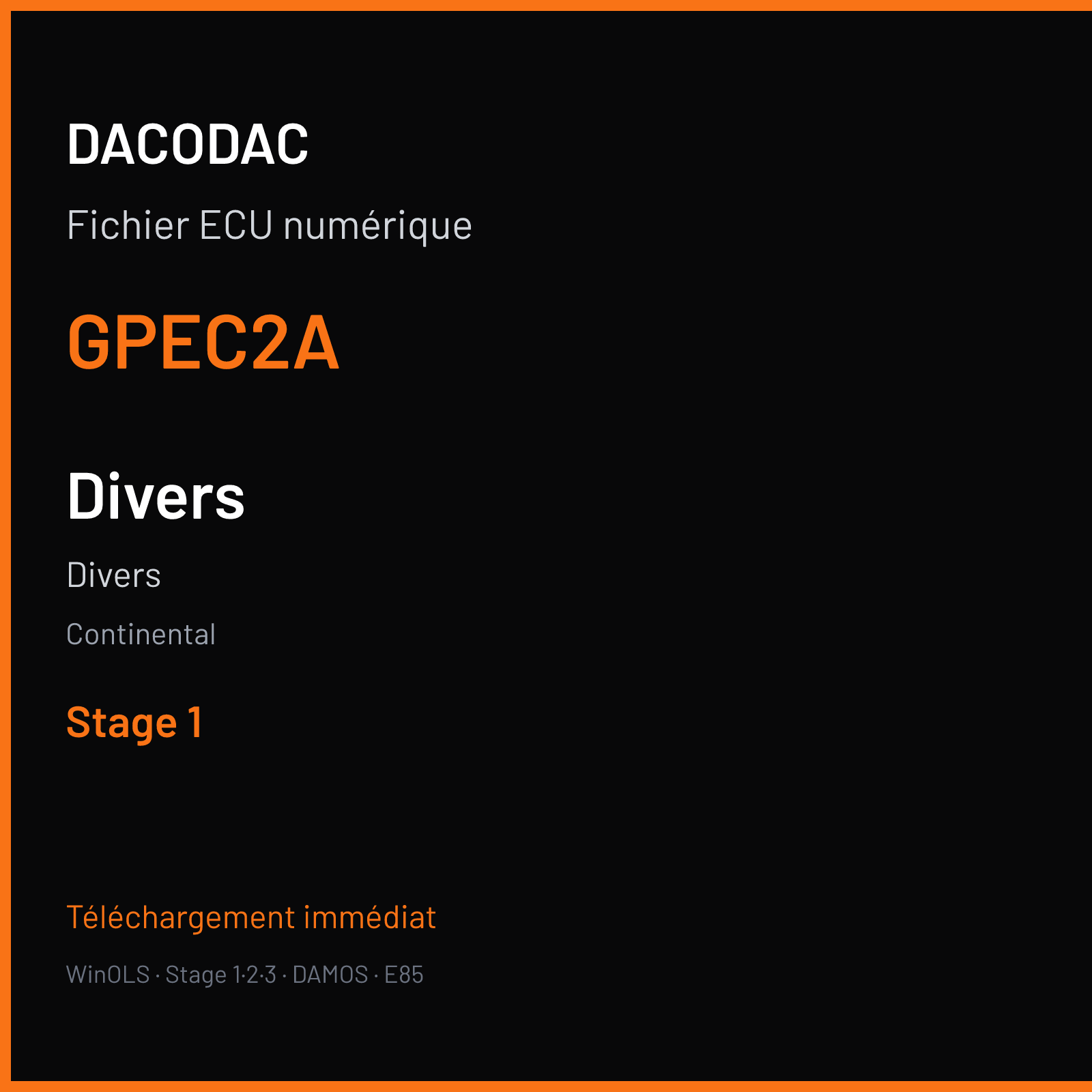 Divers (2018) — Continental — GPEC2A — Stage 1