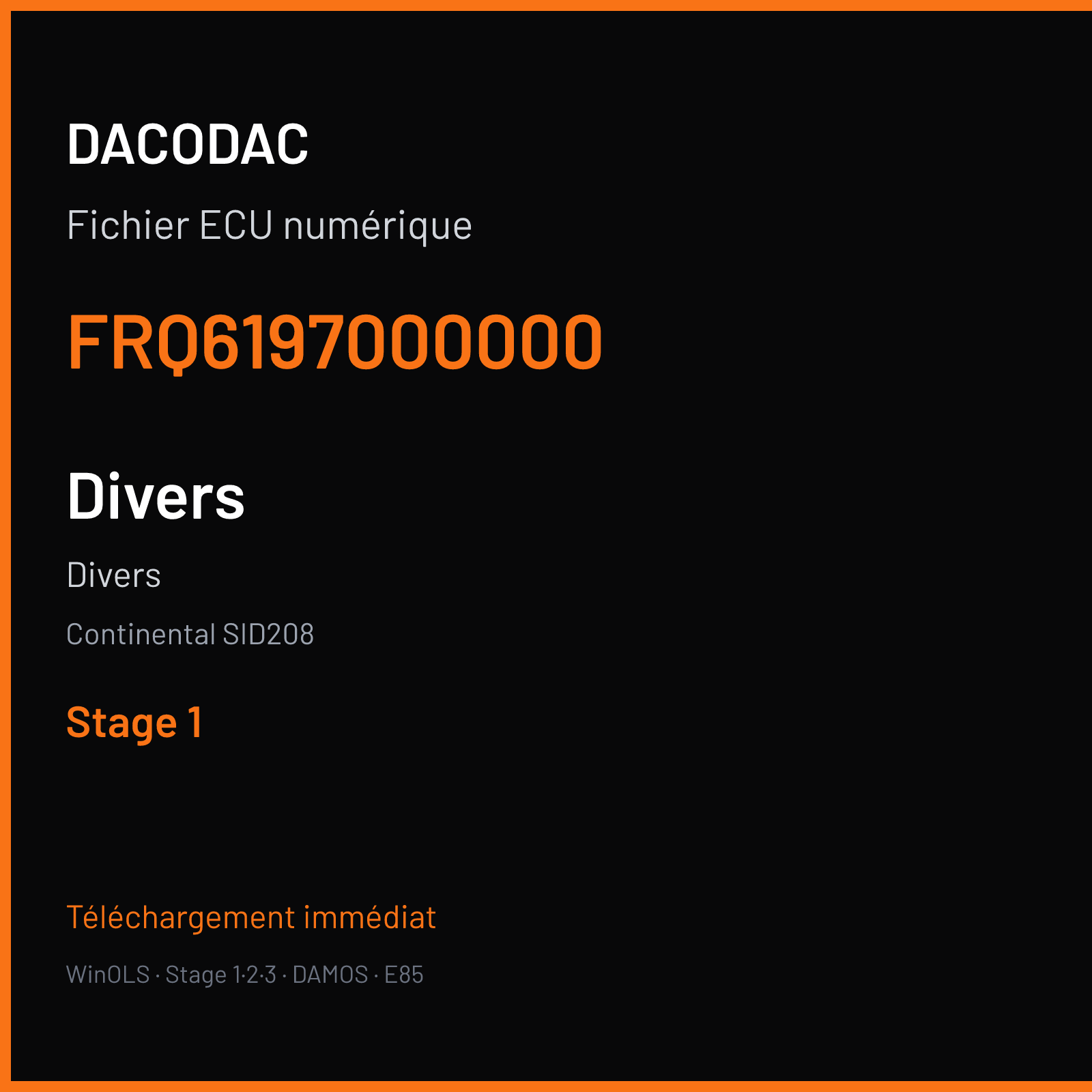 Divers — Continental SID208 — FRQ6197000000 — Stage 1