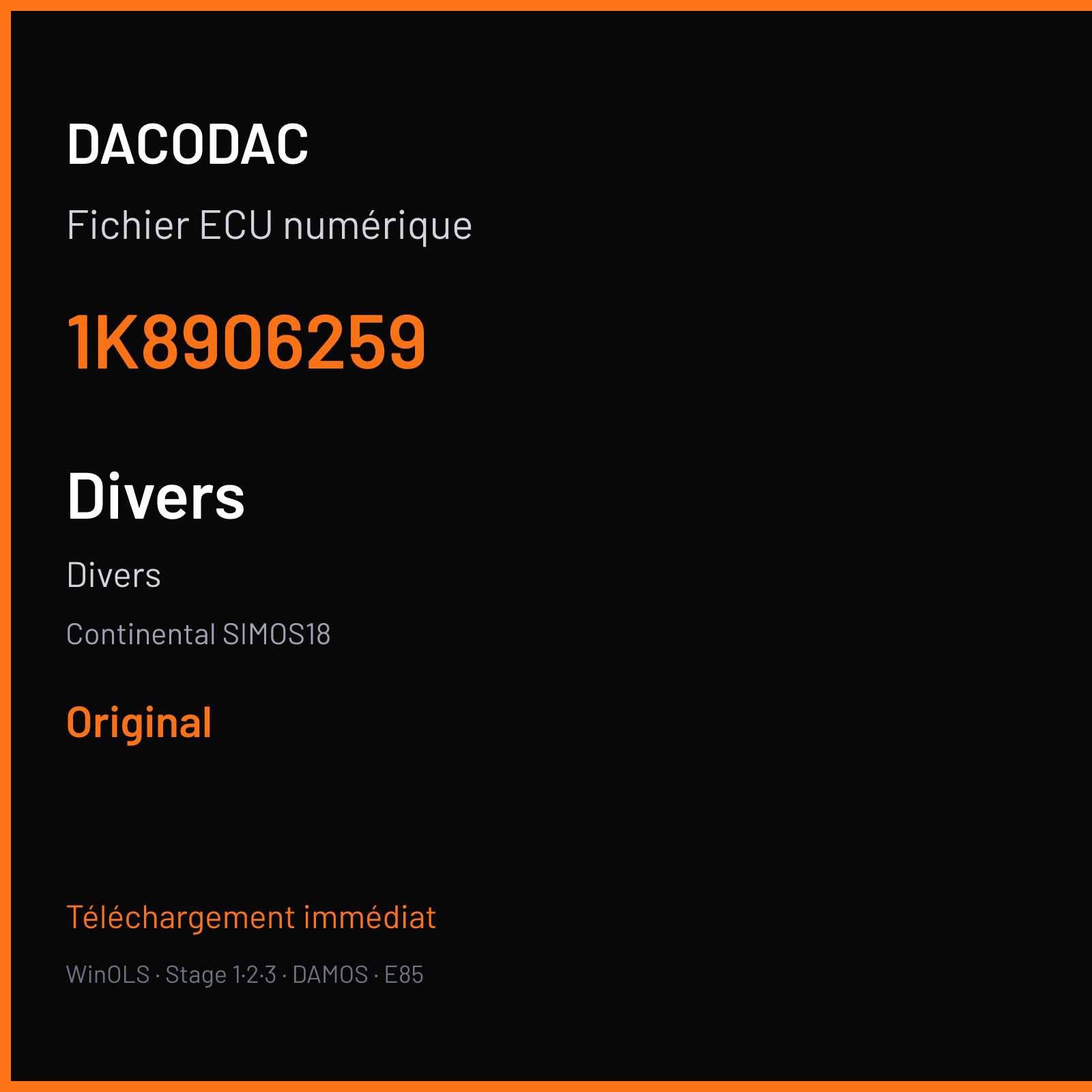 Divers — Continental SIMOS18 — 1K8906259 — Original