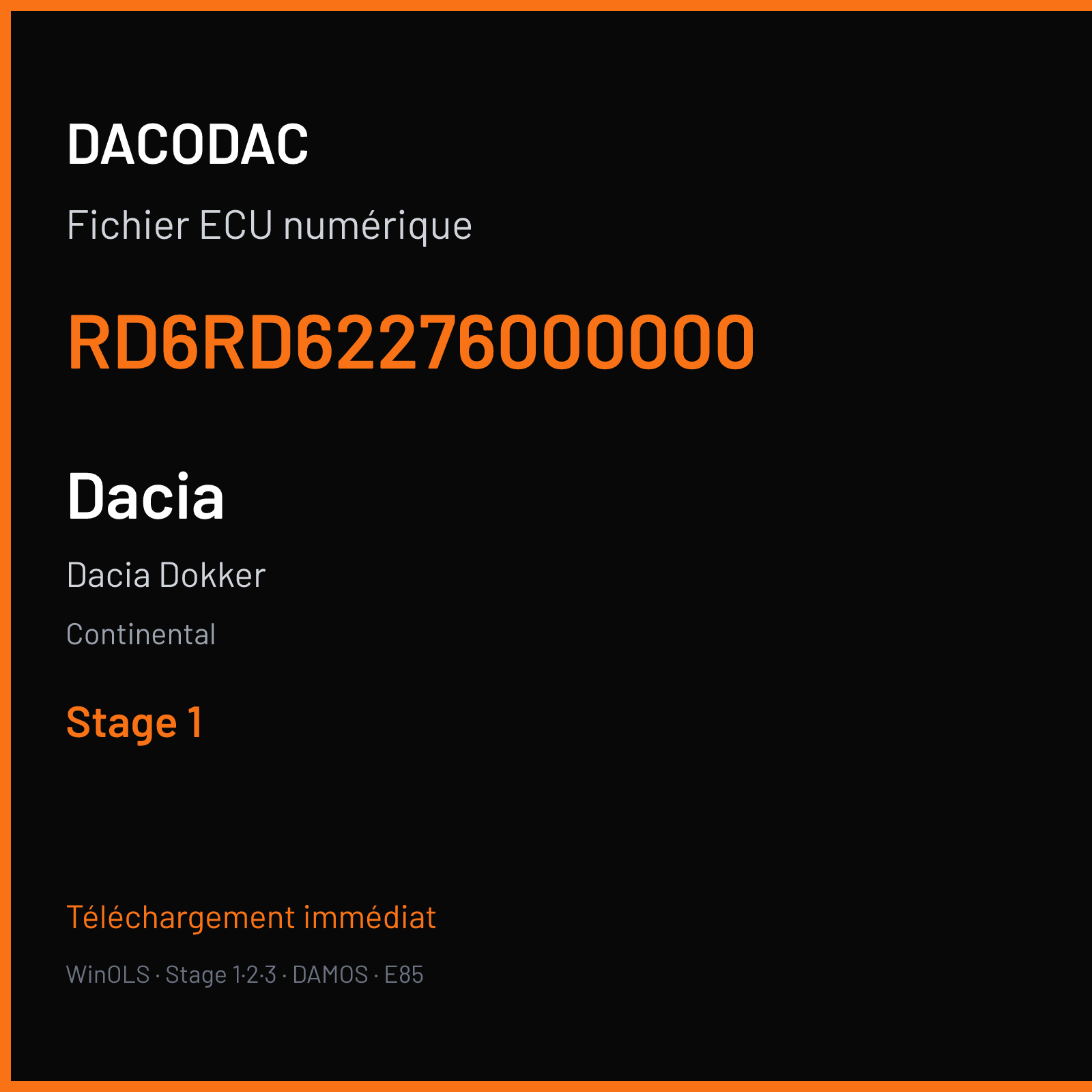 Dacia Dokker — Continental — RD6RD62276000000 — Stage 1