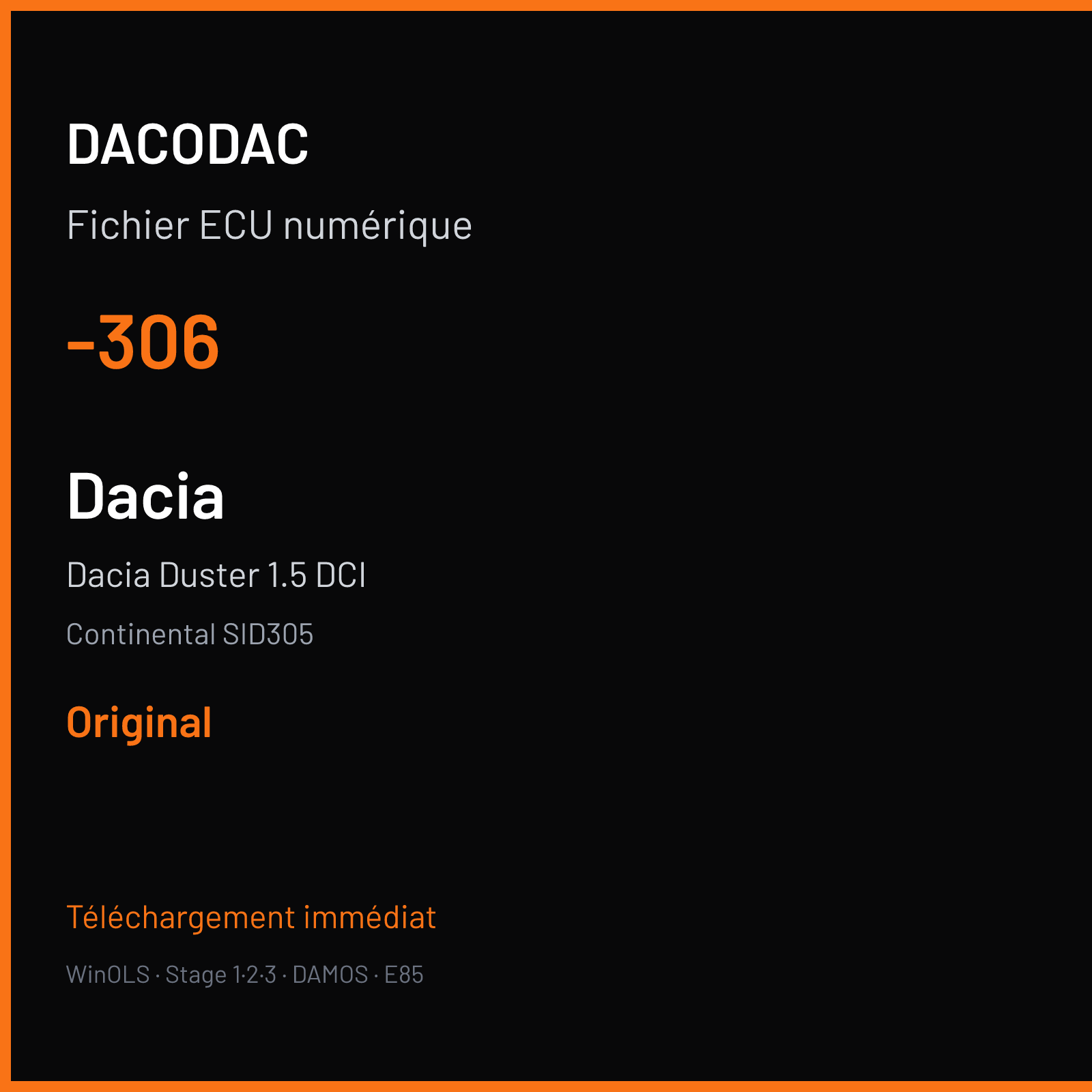 Dacia Duster 1.5 DCI — Continental SID305 — -306 — Original
