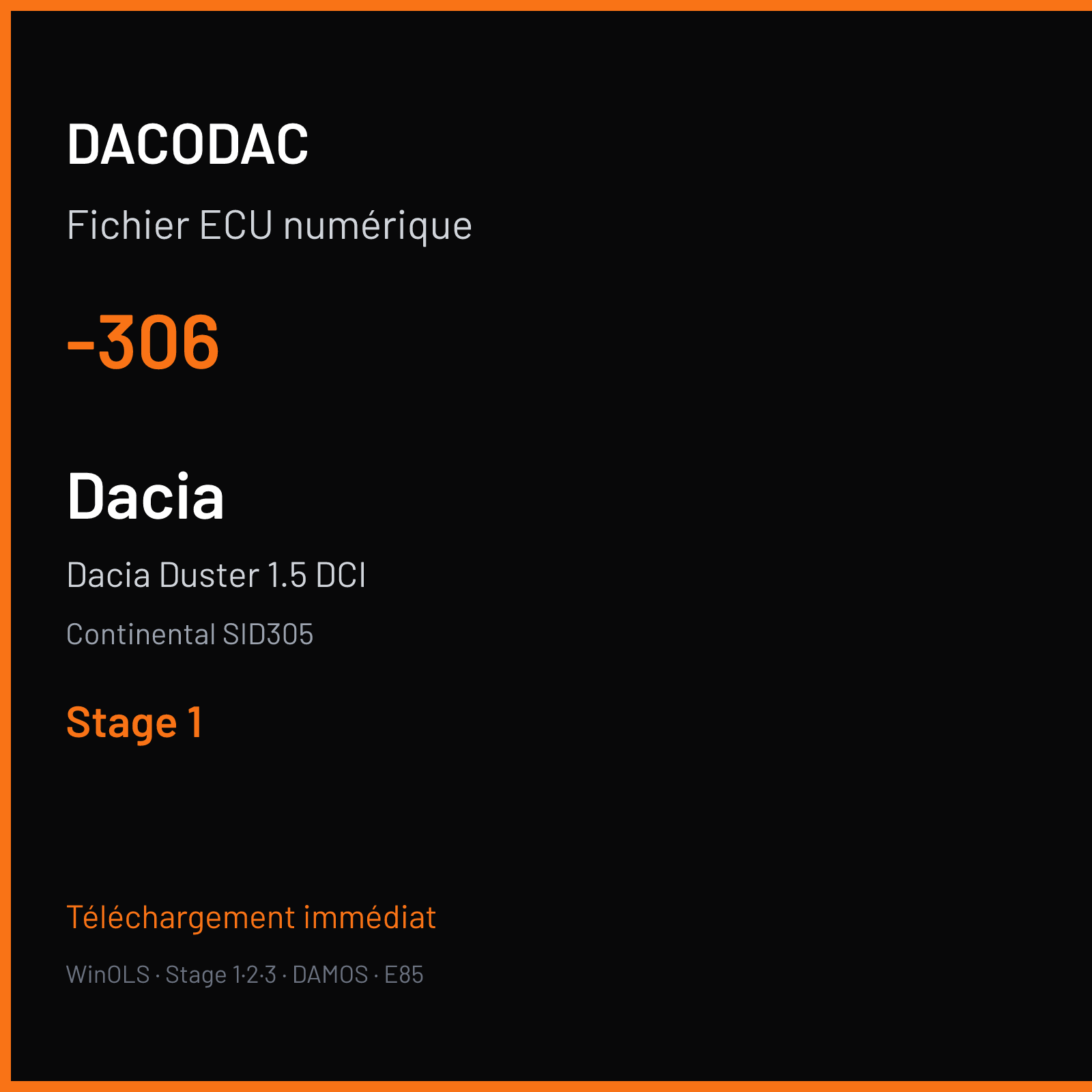 Dacia Duster 1.5 DCI — Continental SID305 — -306 — Stage 1