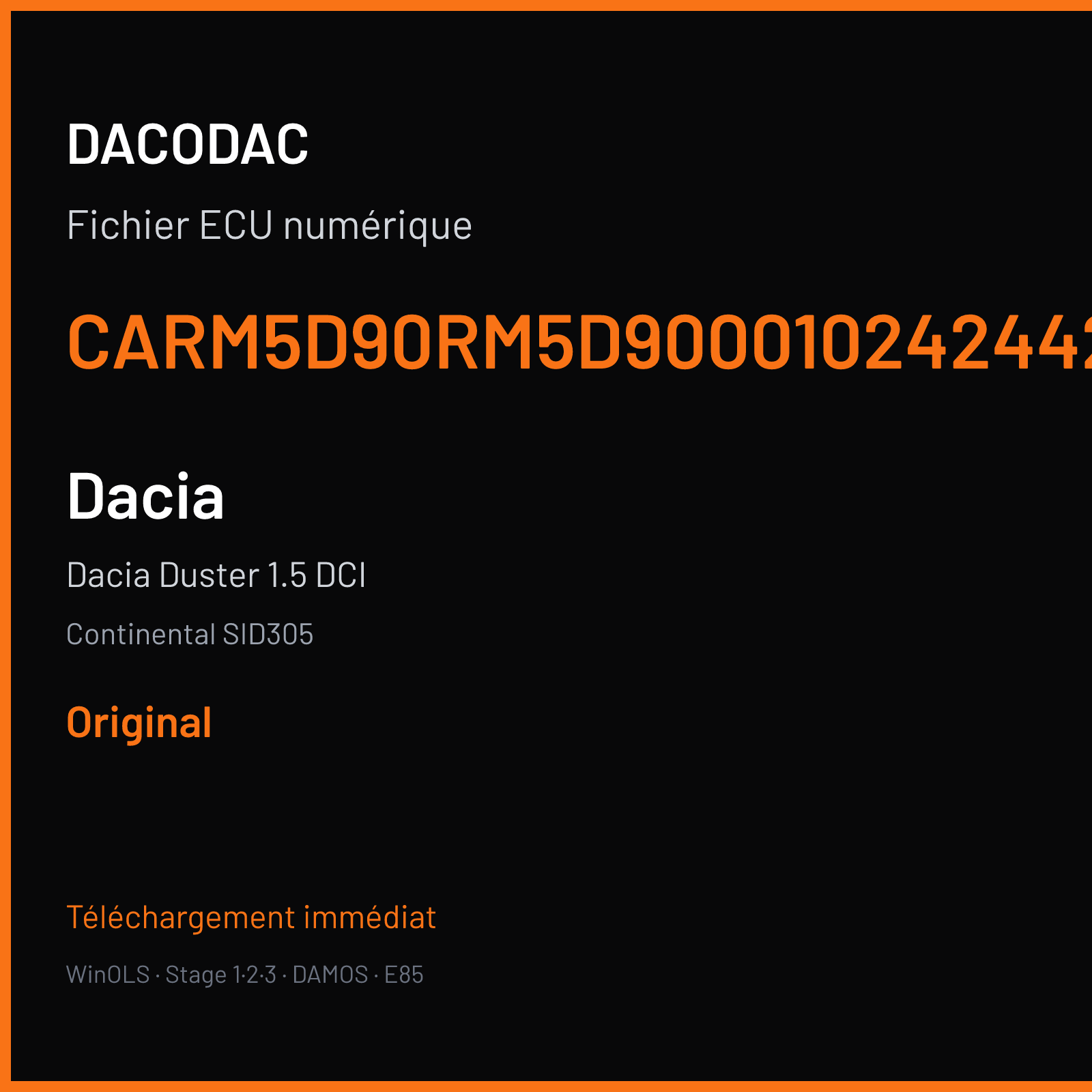 Dacia Duster 1.5 DCI (2014) — Continental SID305 — CARM5D90RM5D900010242442AA — Original