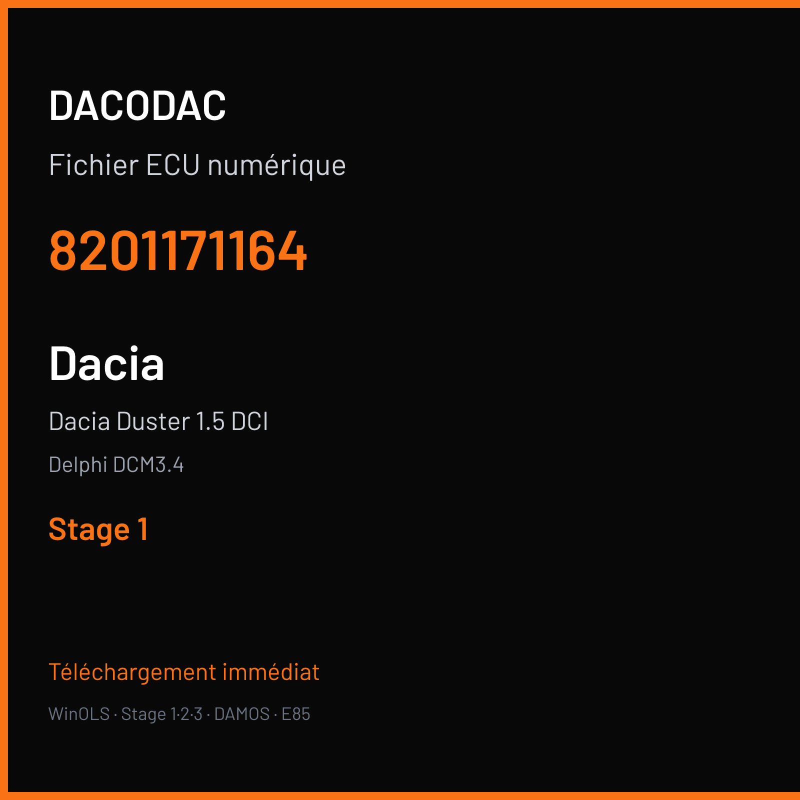 Dacia Duster 1.5 DCI (2012) — Delphi DCM3.4 — 8201171164 — Stage 1