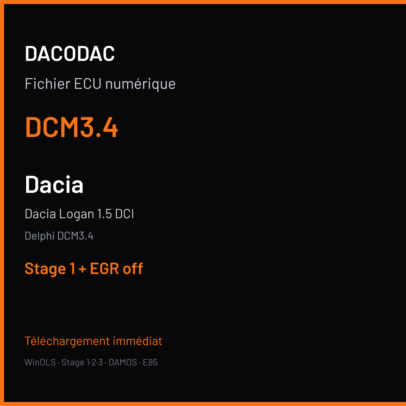 Dacia Logan 1.5 DCI (2012) — Delphi DCM3.4 — DCM3.4 — Stage 1 + EGR off