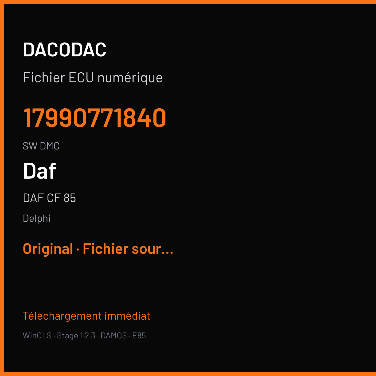 DAF CF 85 — Delphi — 17990771840 · DMC — Original
