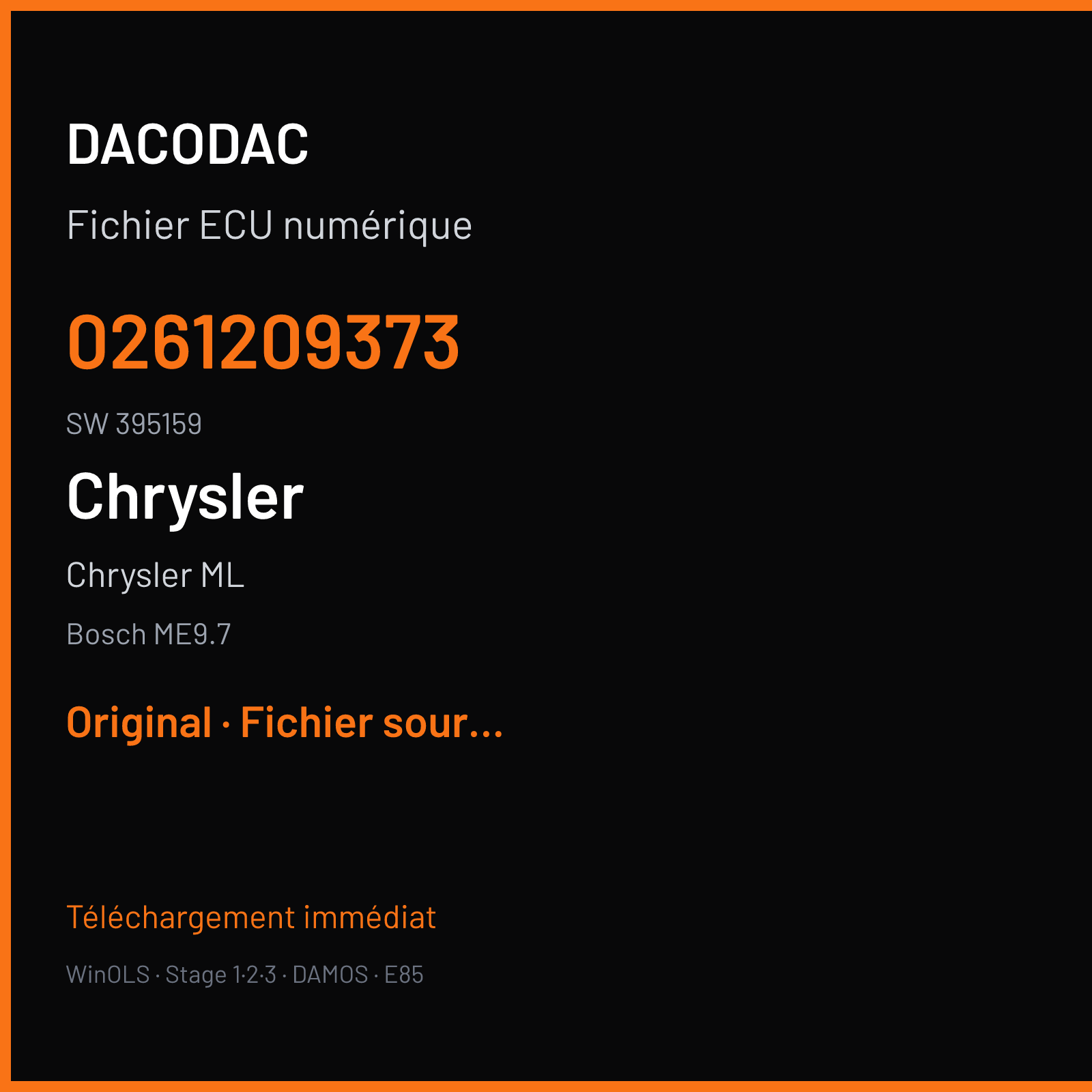 Chrysler ML (2008) — Bosch ME9.7 — 0261209373 · 395159 — Original