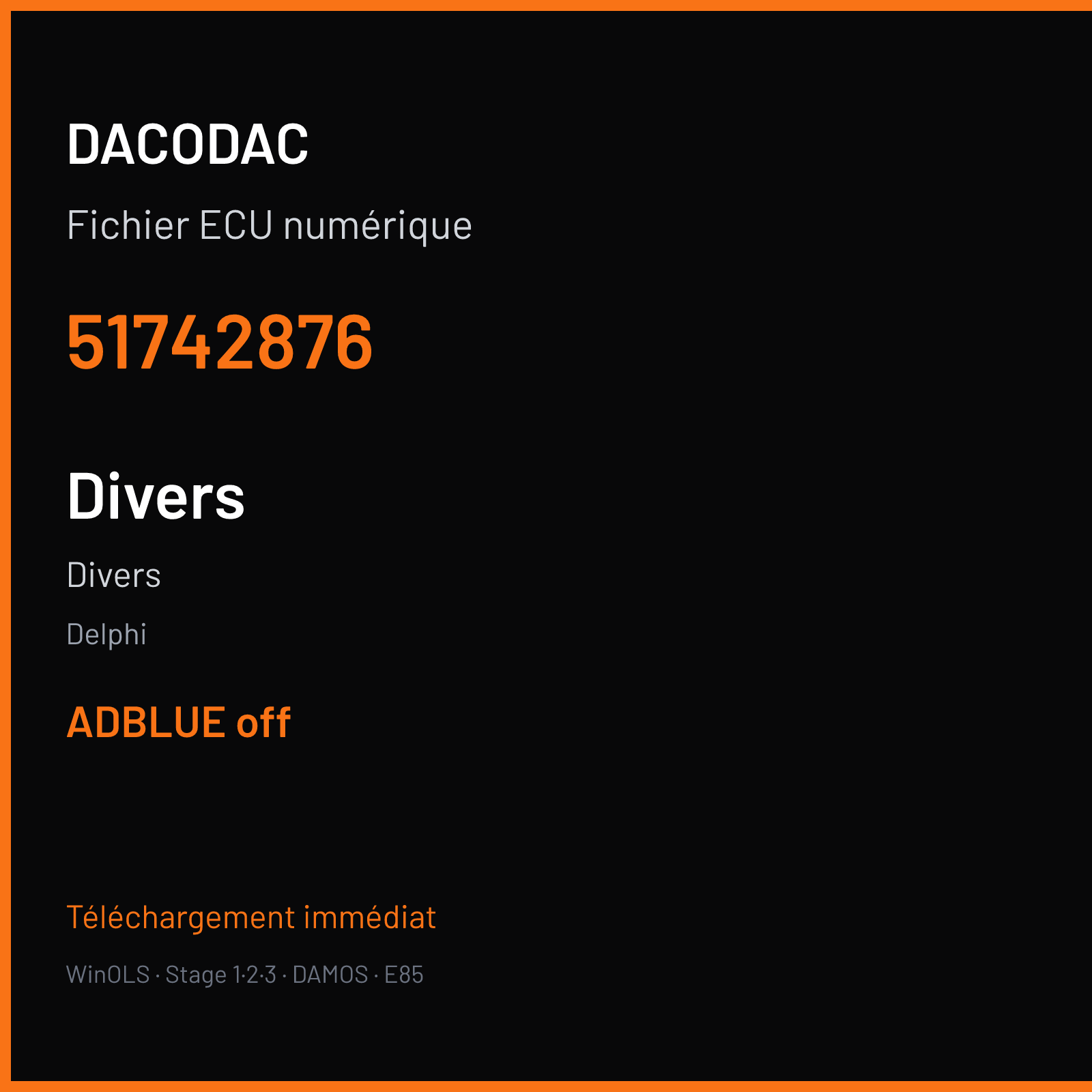 Divers (2008) — Delphi — 51742876 — ADBLUE off