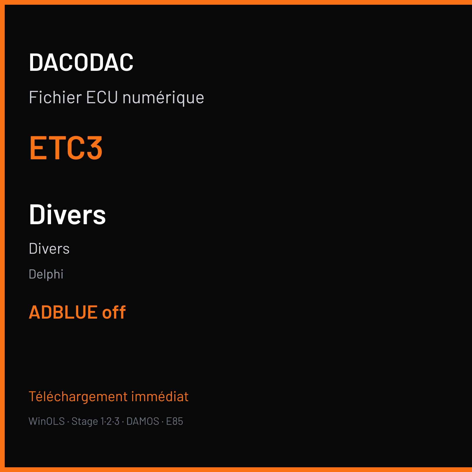 Divers (2010) — Delphi — ETC3 — ADBLUE off
