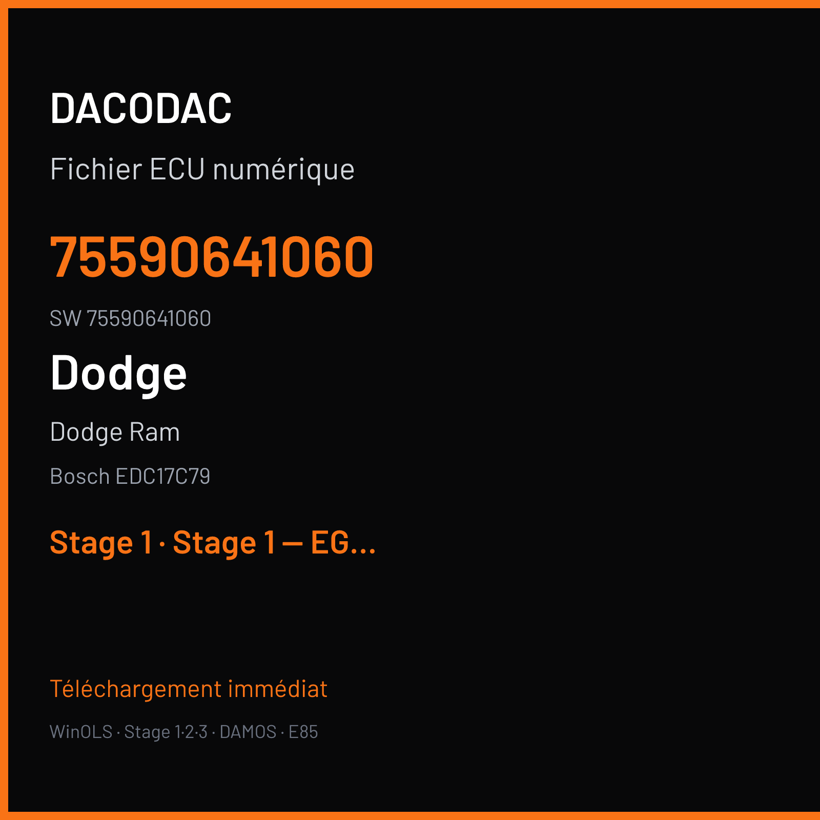 Dodge Ram — Bosch EDC17C79 — 75590641060 · 75590641060 · 559064 — Stage 1