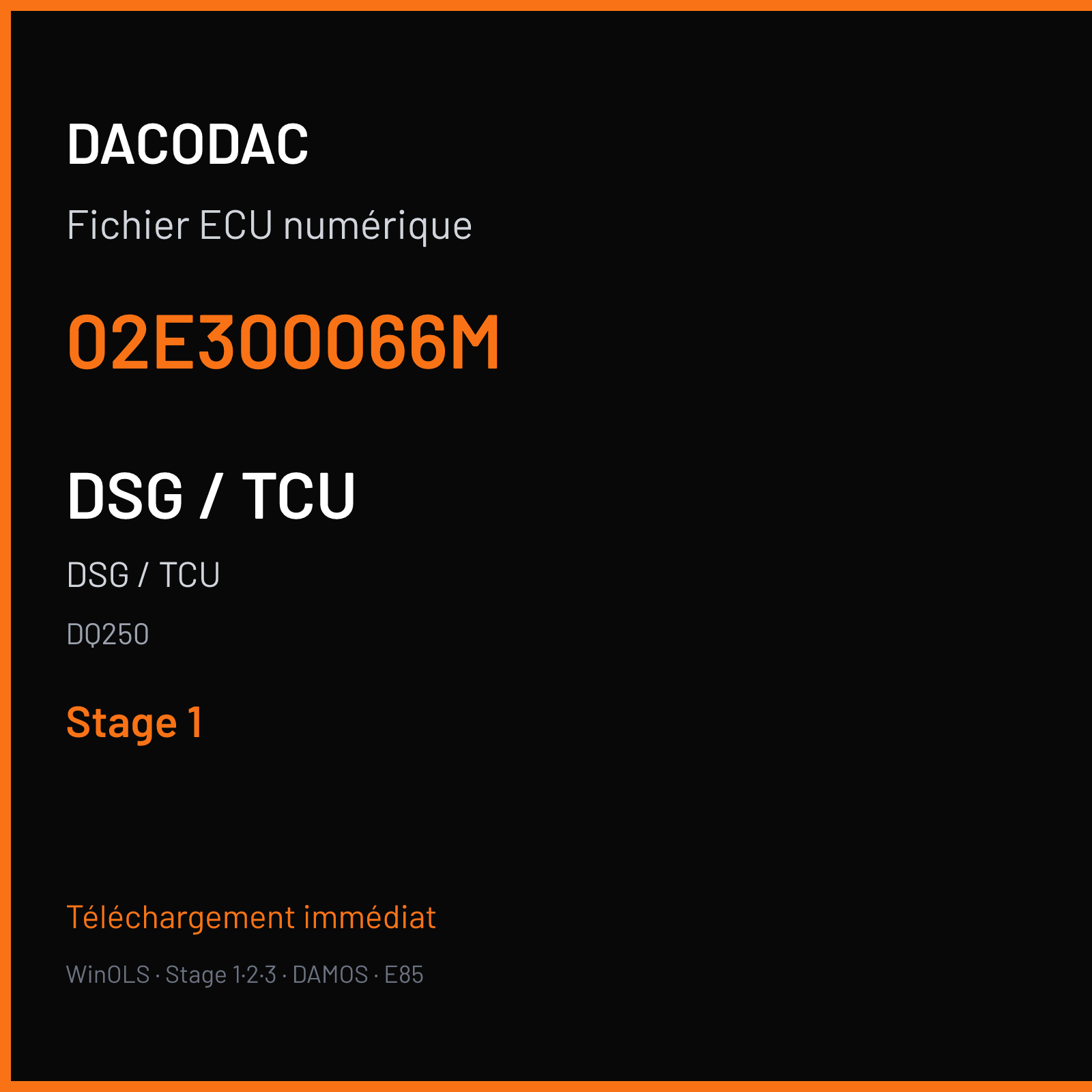 DSG / TCU — DQ250 — 02E300066M — Stage 1