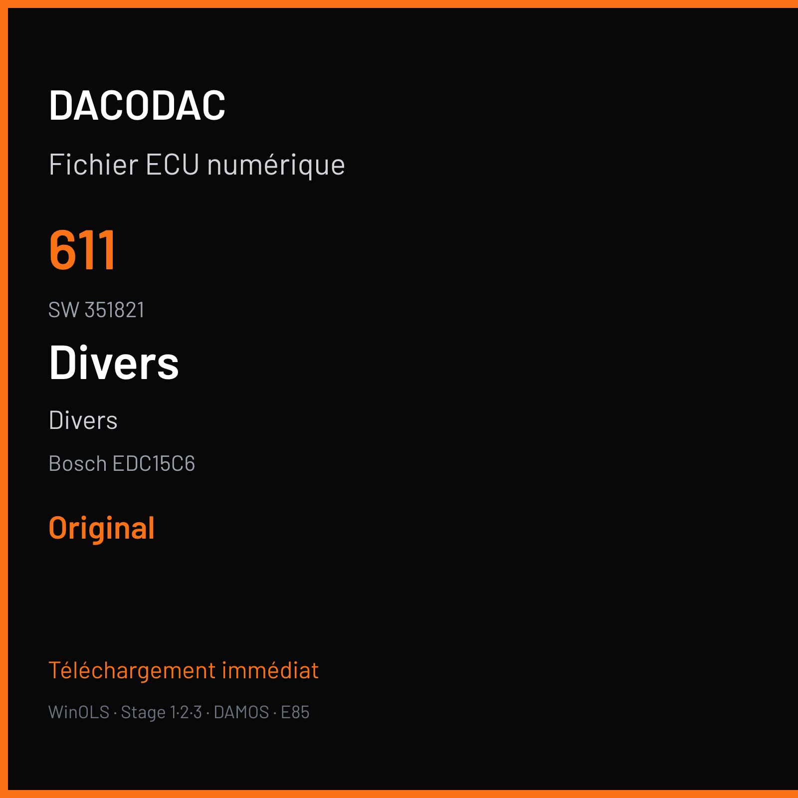 Divers (2002) — Bosch EDC15C6 — 611 · 351821 — Original