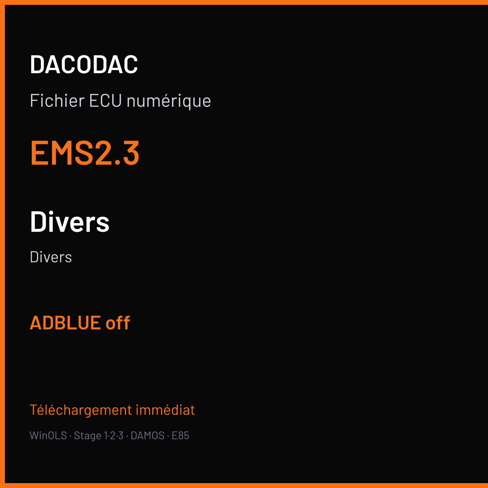Divers (2014) — EMS2.3 — ADBLUE off