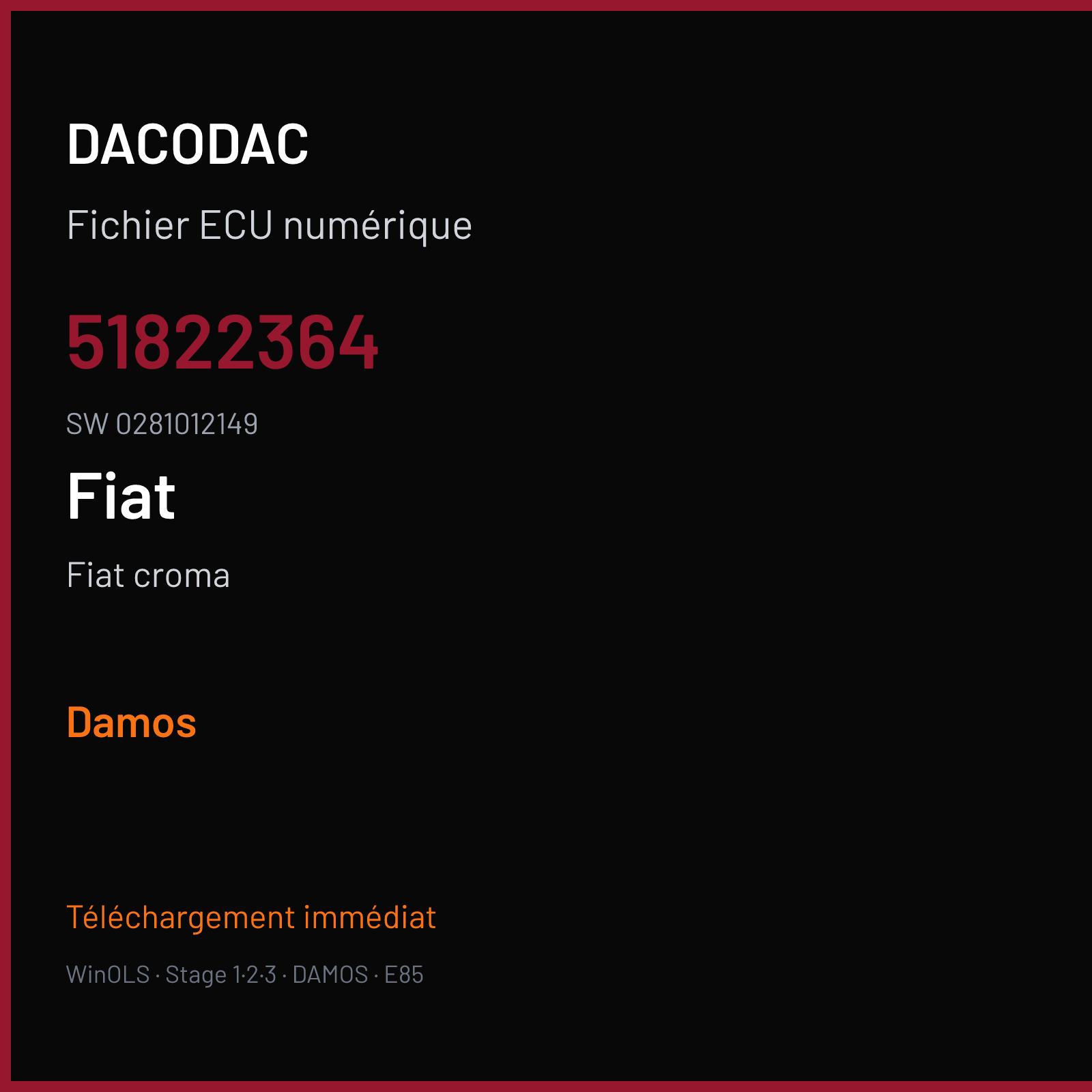 Fiat croma — 51822364 · 0281012149 — Damos