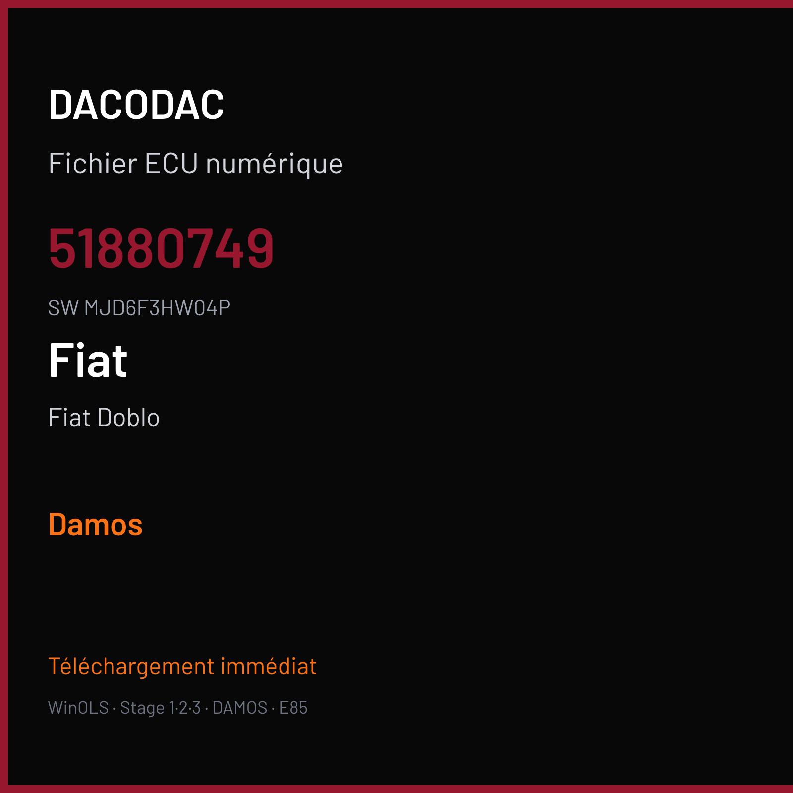 Fiat Doblo — 51880749 · MJD6F3HW04P — Damos
