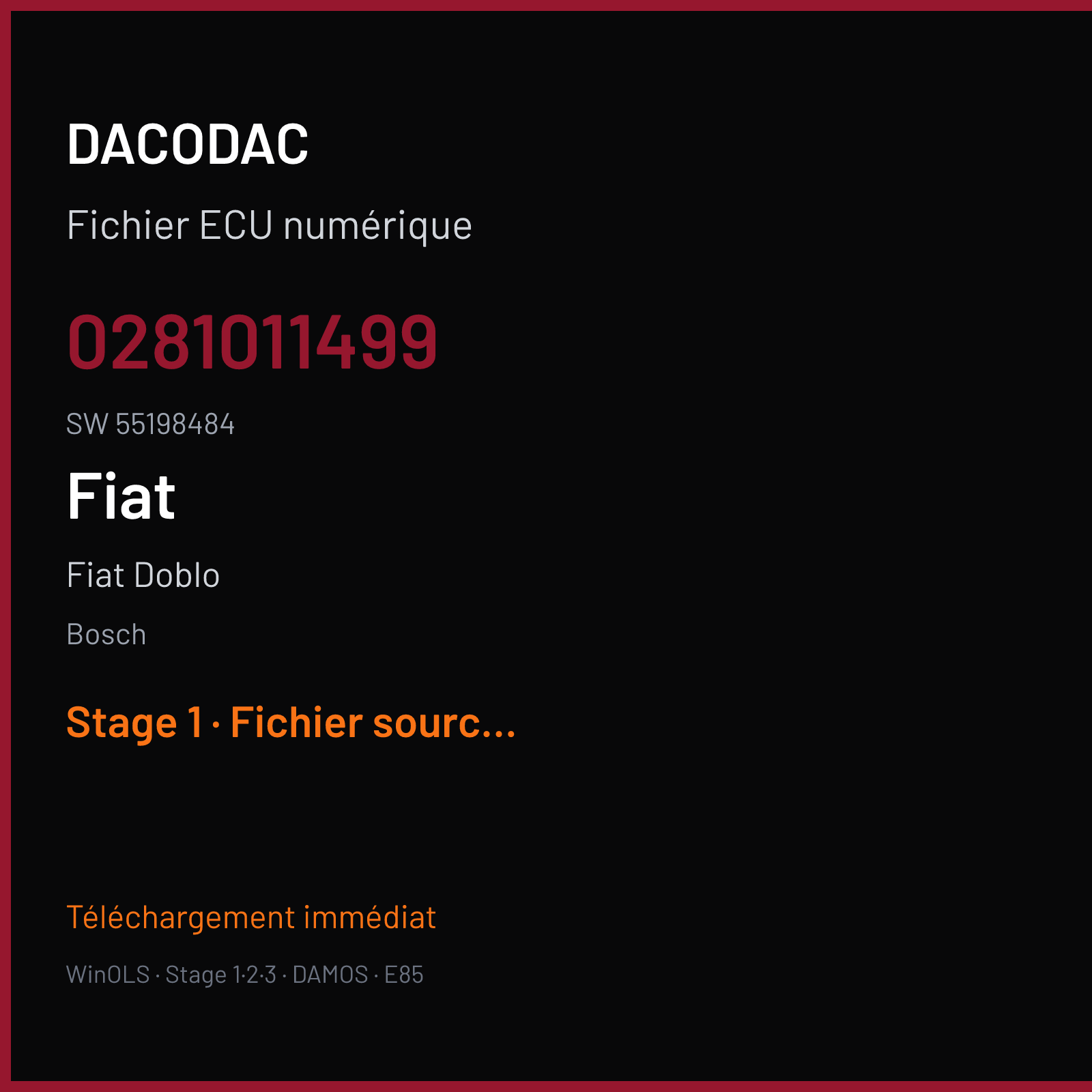 Fiat Doblo — Bosch — 0281011499 · 55198484 · 371891 — Stage 1