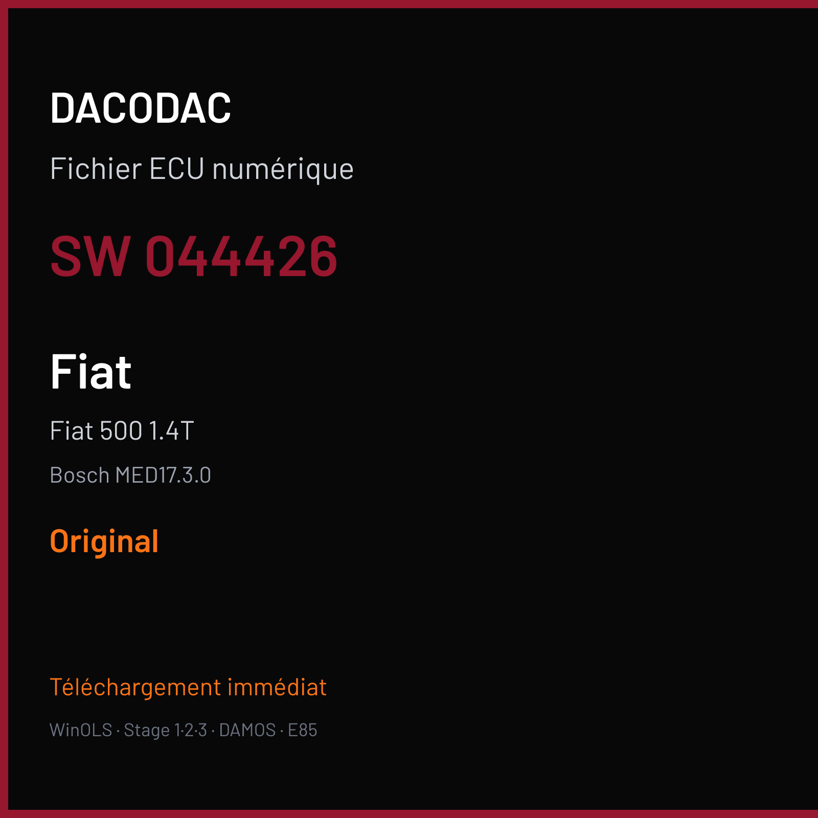 Fiat 500 1.4T (2015) — Bosch MED17.3.0 — 044426 — Original