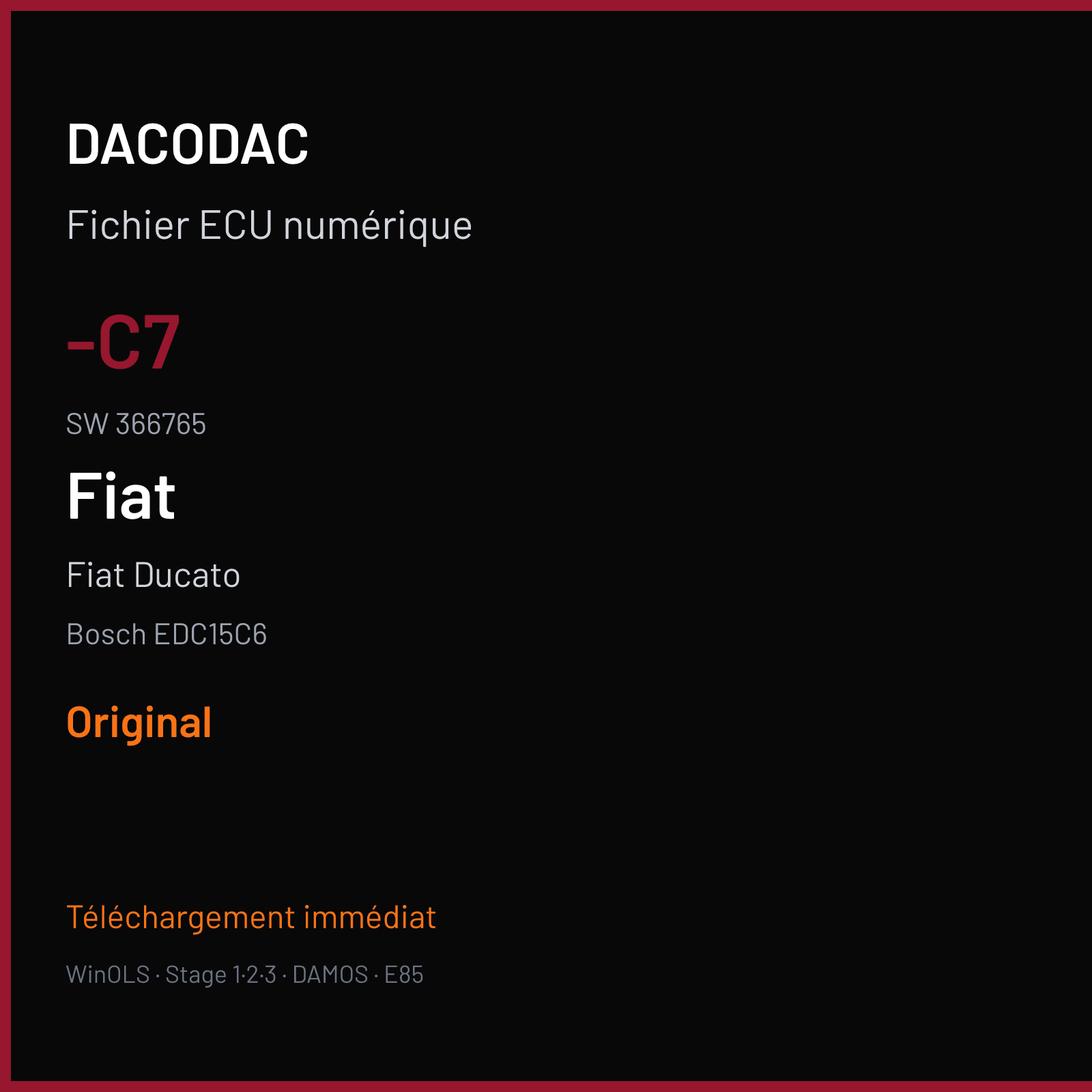 Fiat Ducato (2004) — Bosch EDC15C6 — -C7 · 366765 — Original