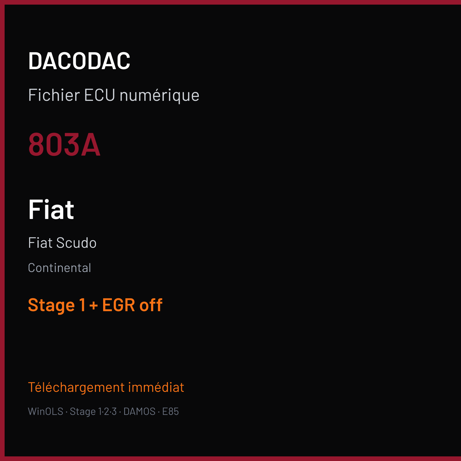 Fiat Scudo (2009) — Continental — 803A — Stage 1 + EGR off