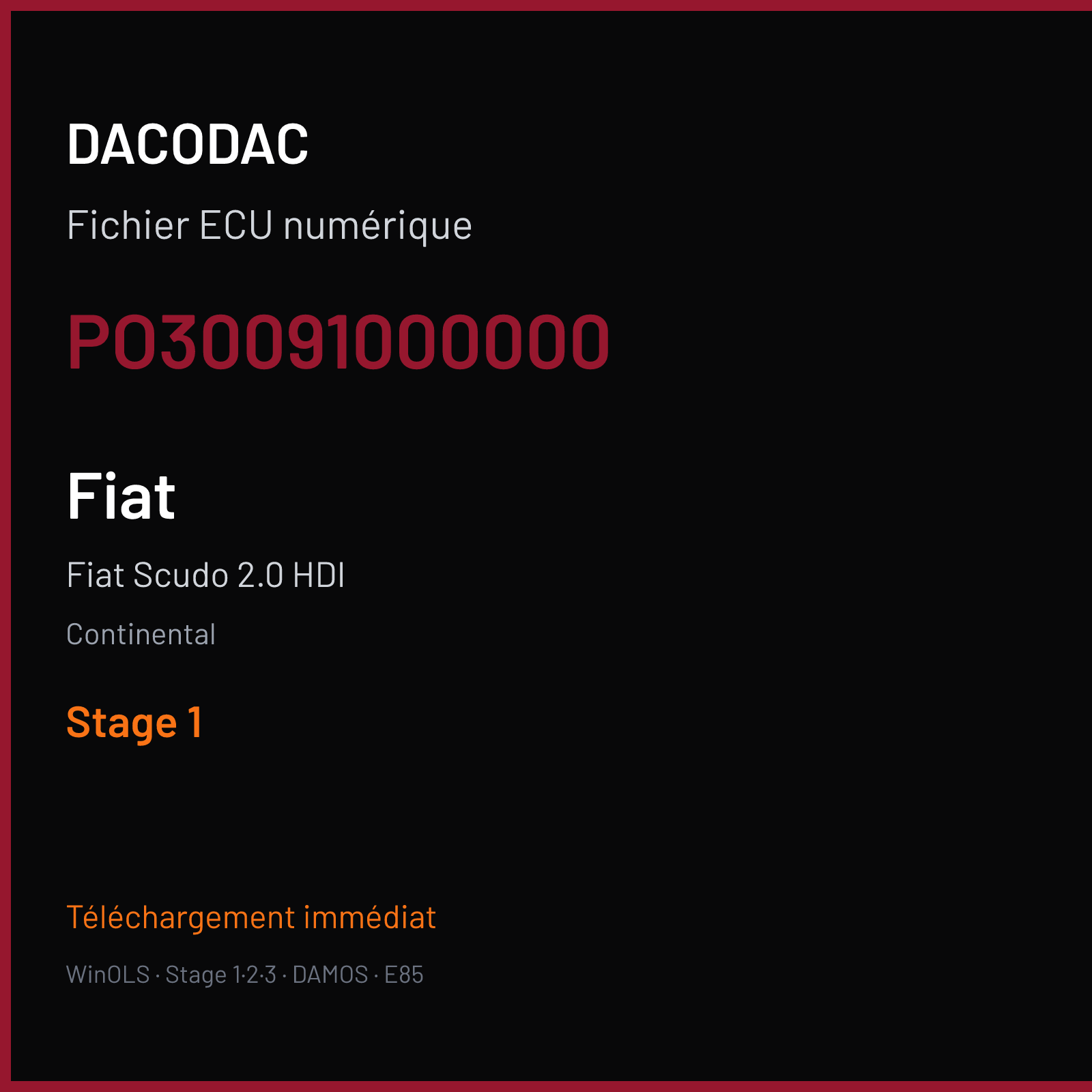 Fiat Scudo 2.0 HDI (2009) — Continental — PO30091000000 — Stage 1
