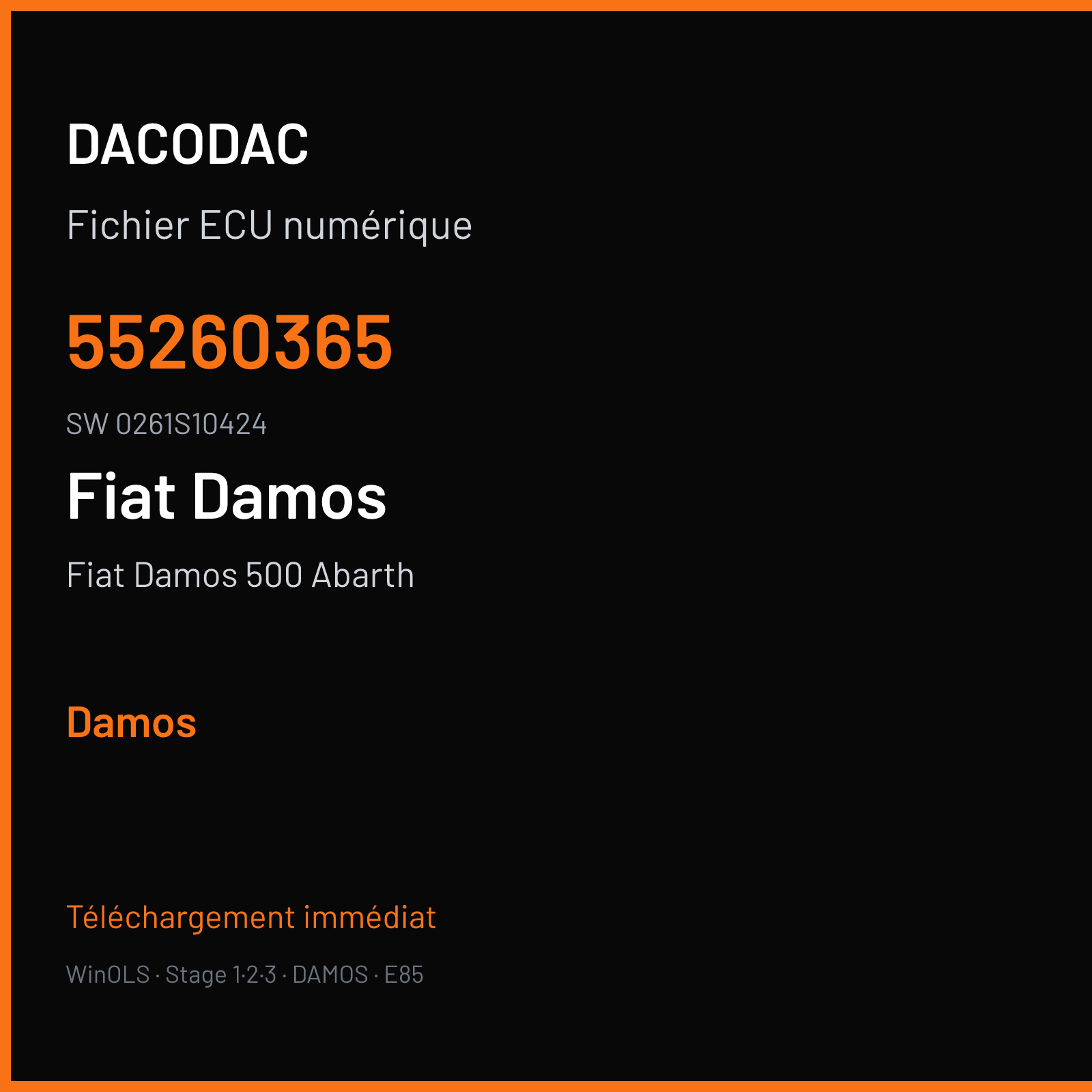 Fiat Damos 500 Abarth — 55260365 · 0261S10424 — Damos