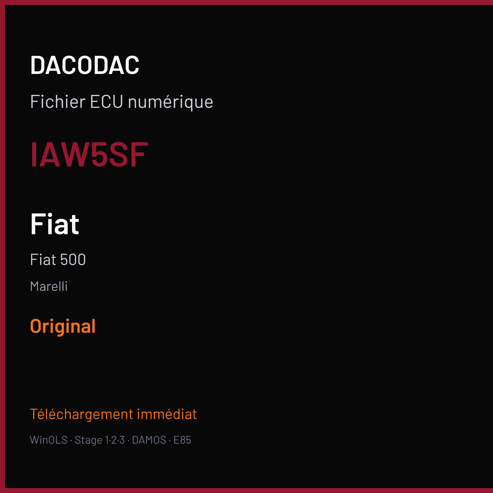Fiat 500 (2009) — Marelli — IAW5SF — Original