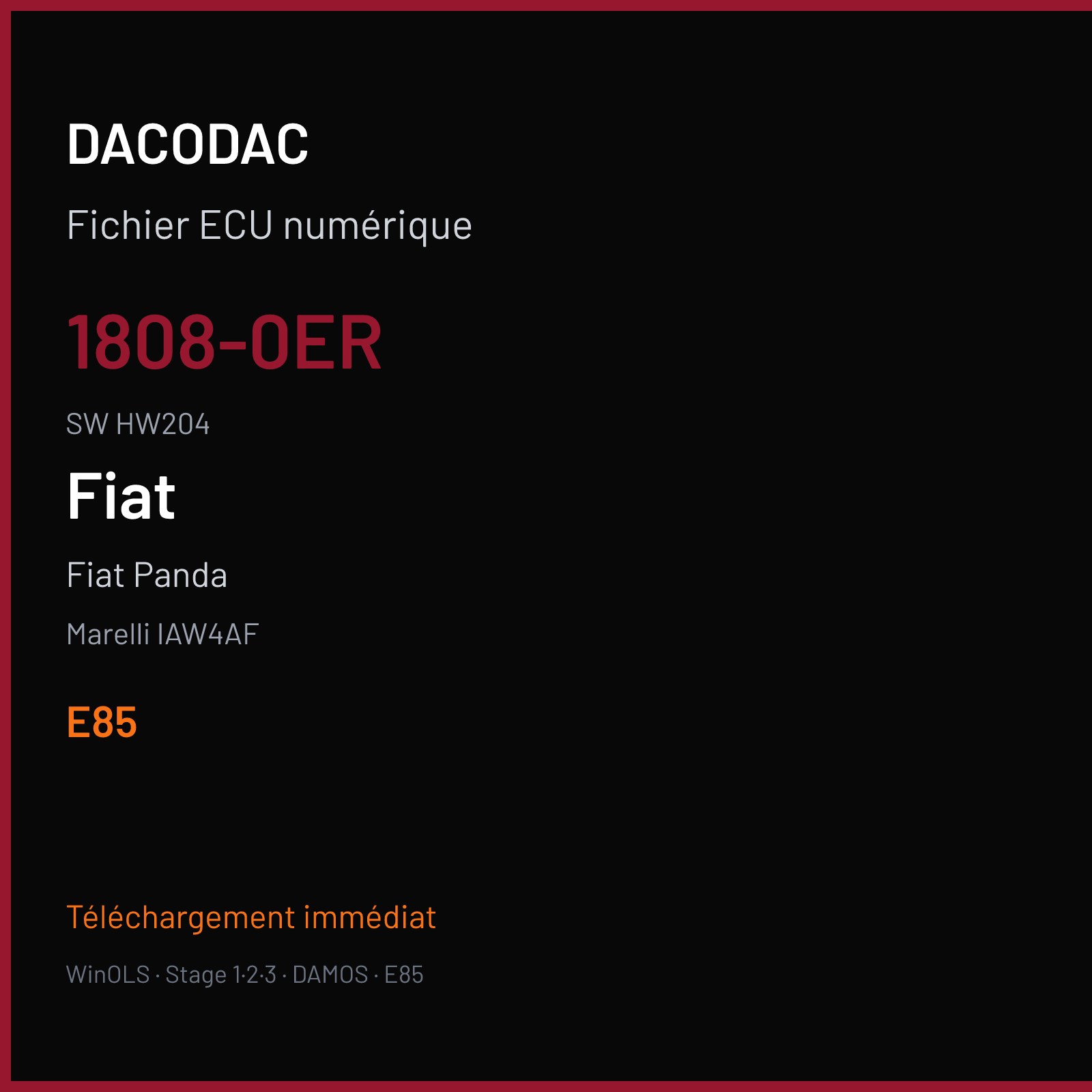 Fiat Panda — Marelli IAW4AF — 1808-0ER · HW204 — E85