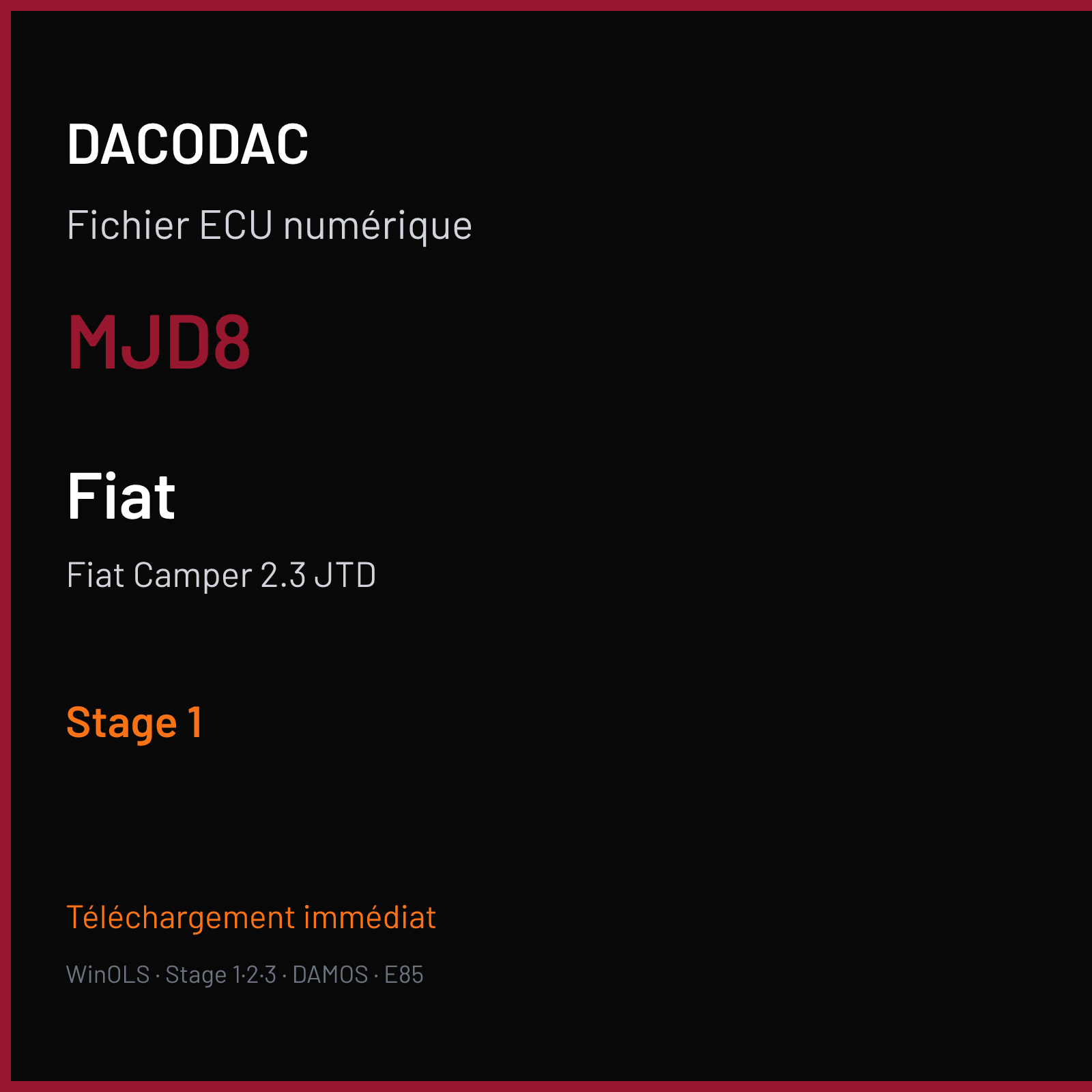 Fiat Camper 2.3 JTD (2013) — MJD8 — Stage 1