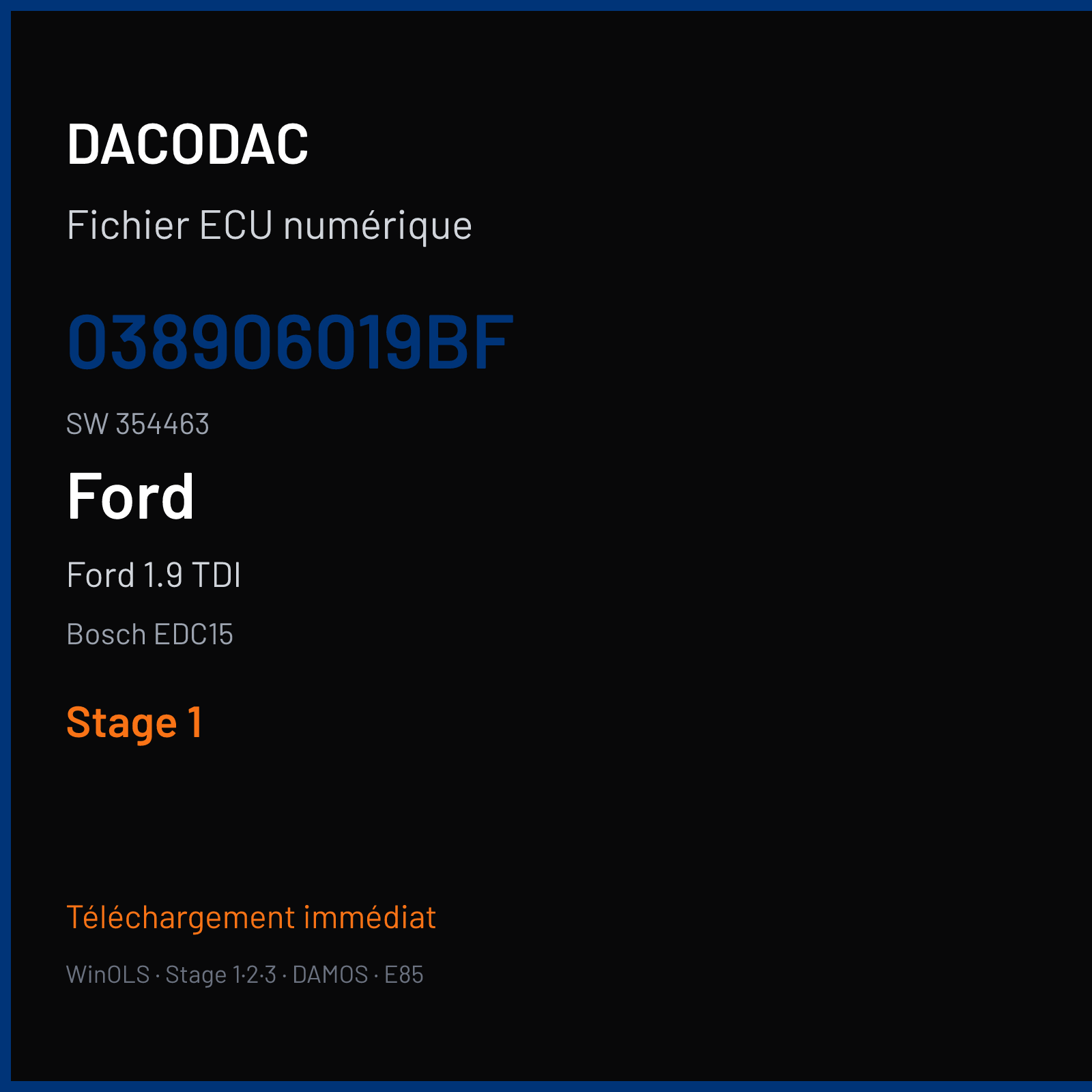 Ford 1.9 TDI (2000) — Bosch EDC15 — 038906019BF · 354463 — Stage 1