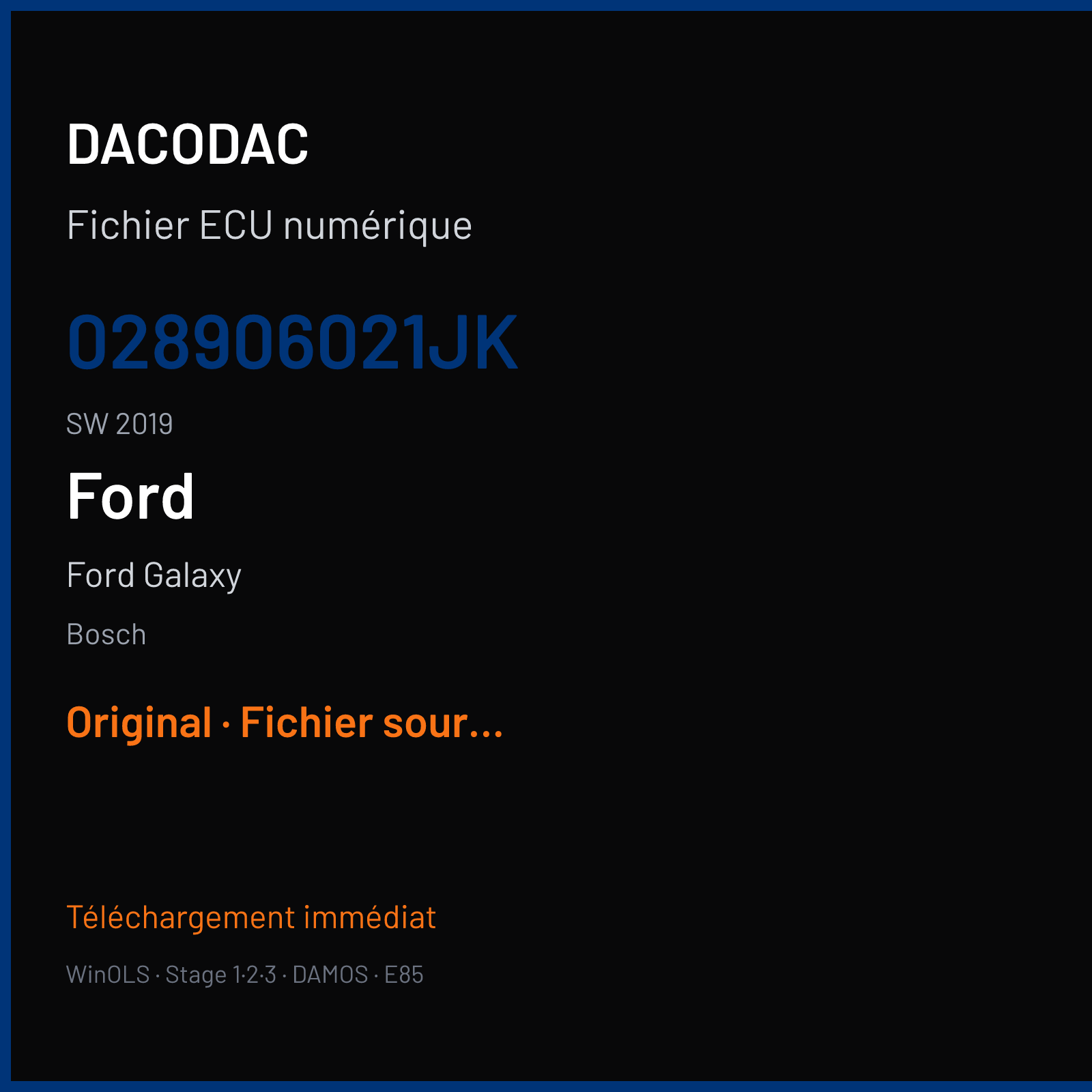 Ford Galaxy (2002) — Bosch — 028906021JK · 2019 — Original