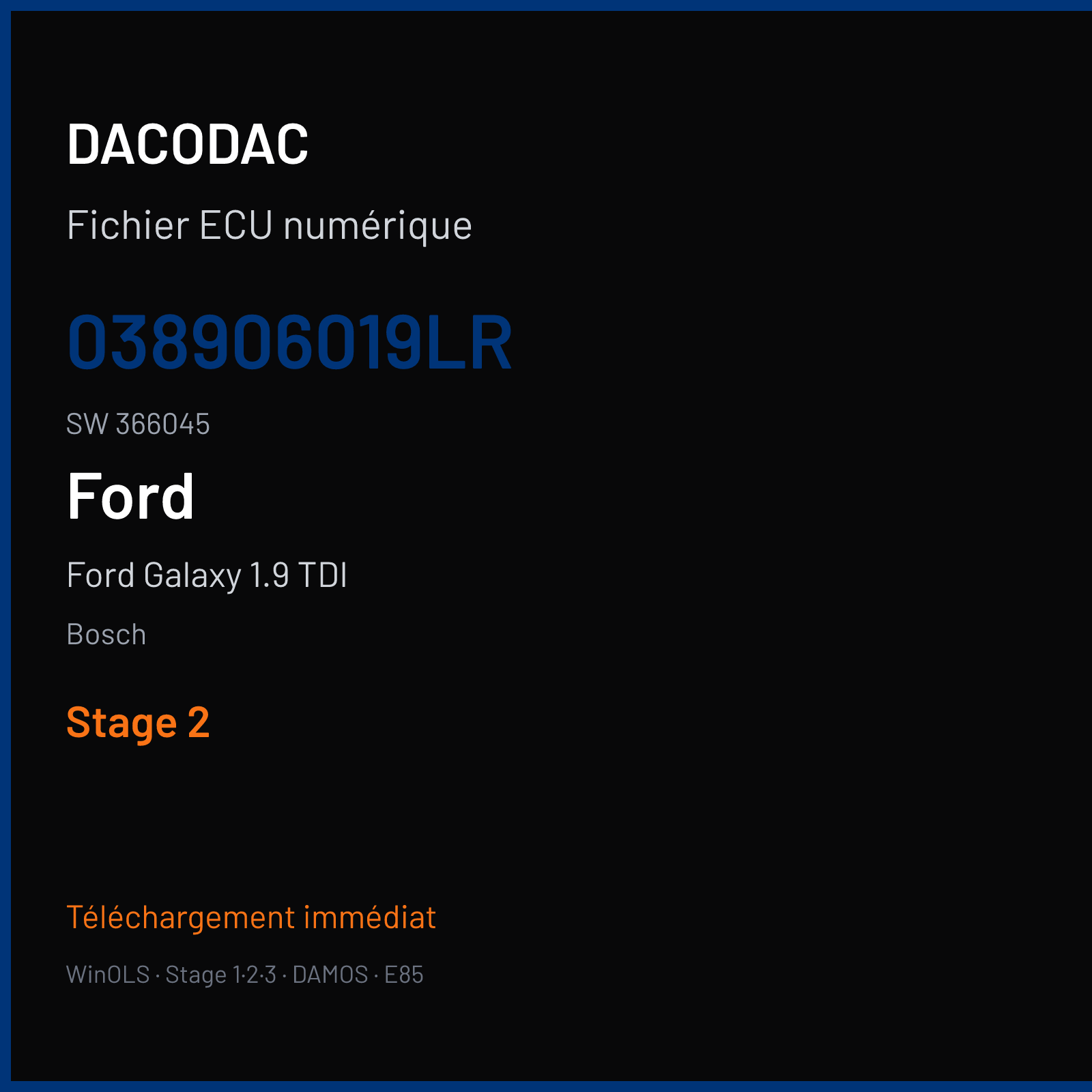Ford Galaxy 1.9 TDI (2004) — Bosch — 038906019LR · 366045 — Stage 2