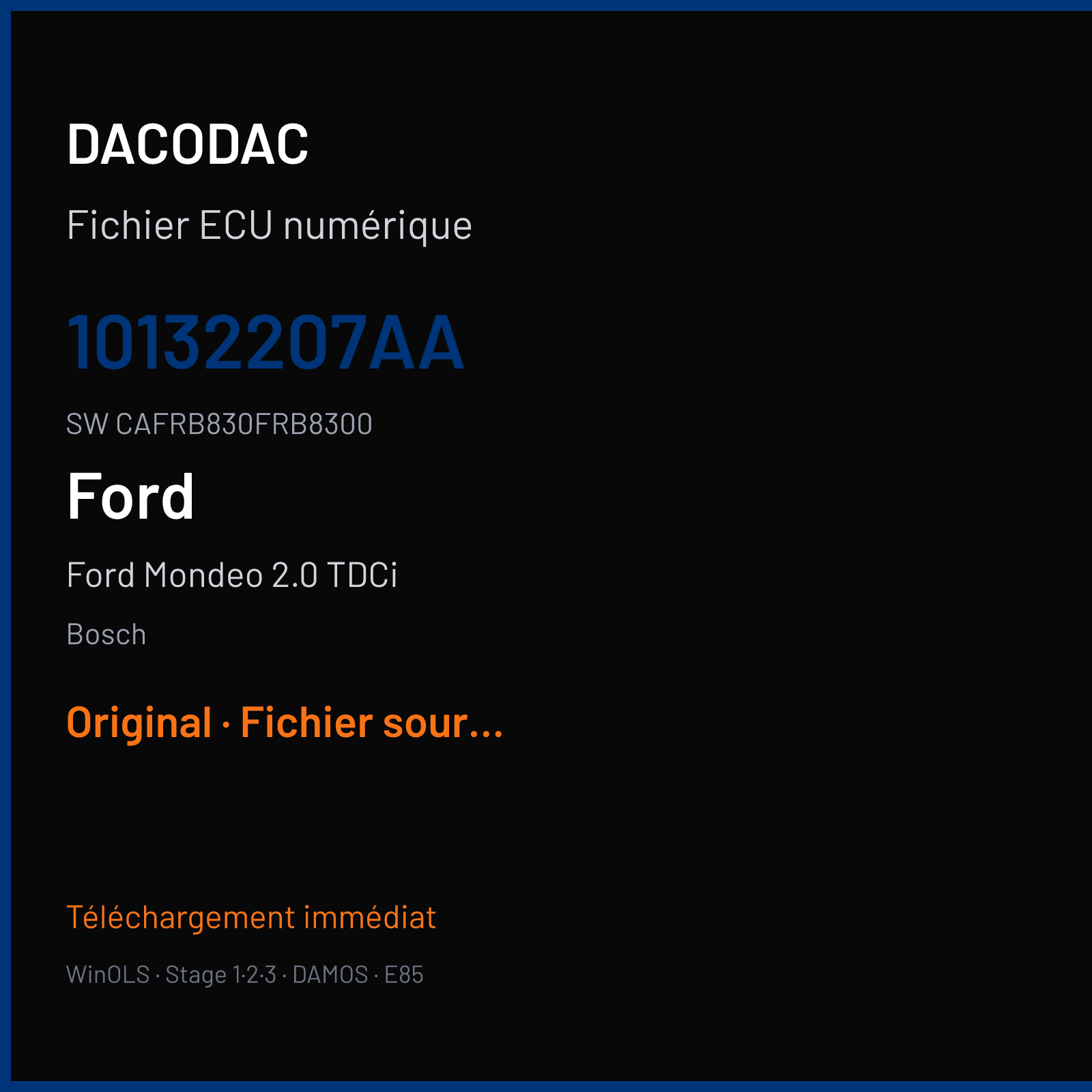 Ford Mondeo 2.0 TDCi (2008) — Bosch — 10132207AA · CAFRB830FRB8300 · FRBE083000000 — Original