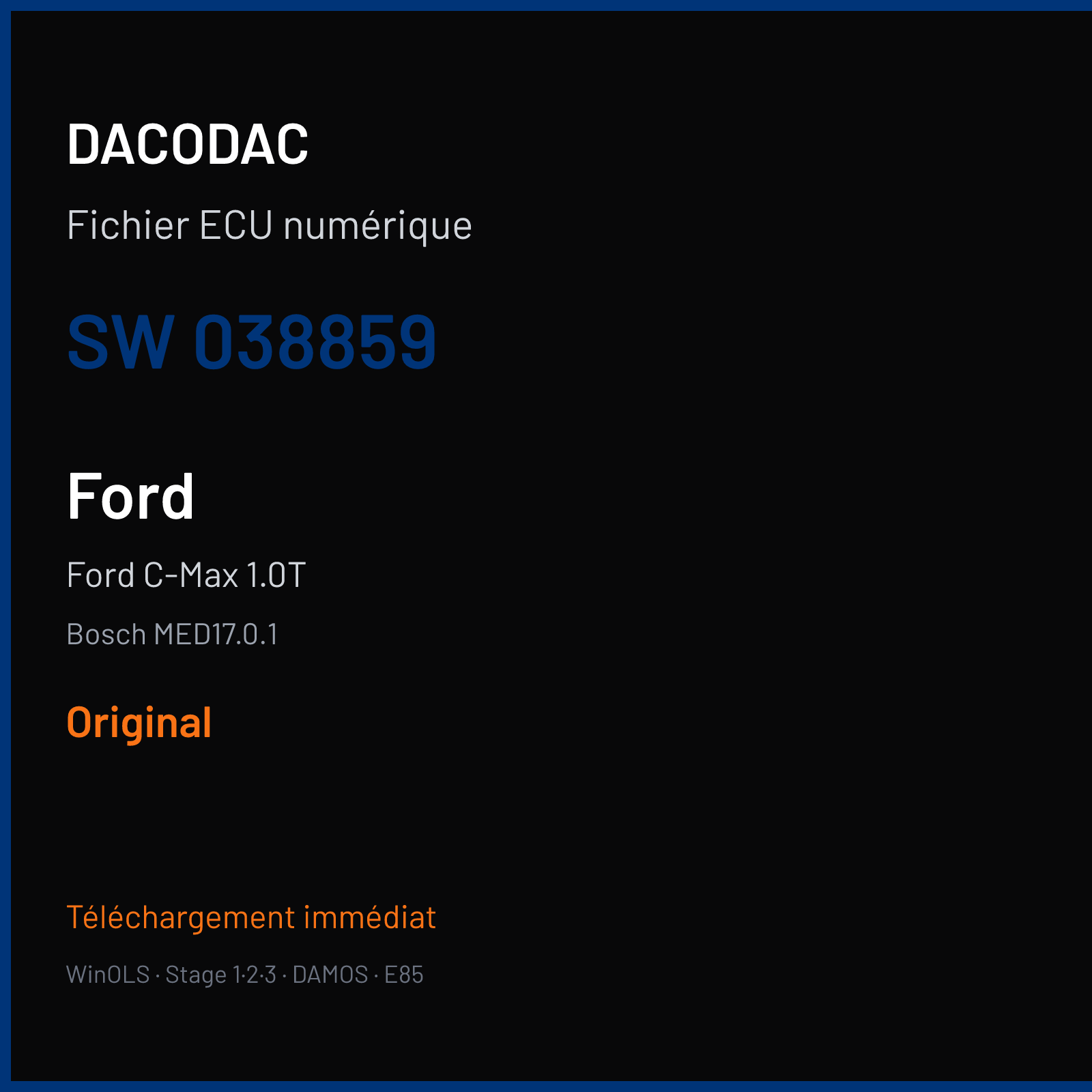 Ford C-Max 1.0T — Bosch MED17.0.1 — 038859 — Original