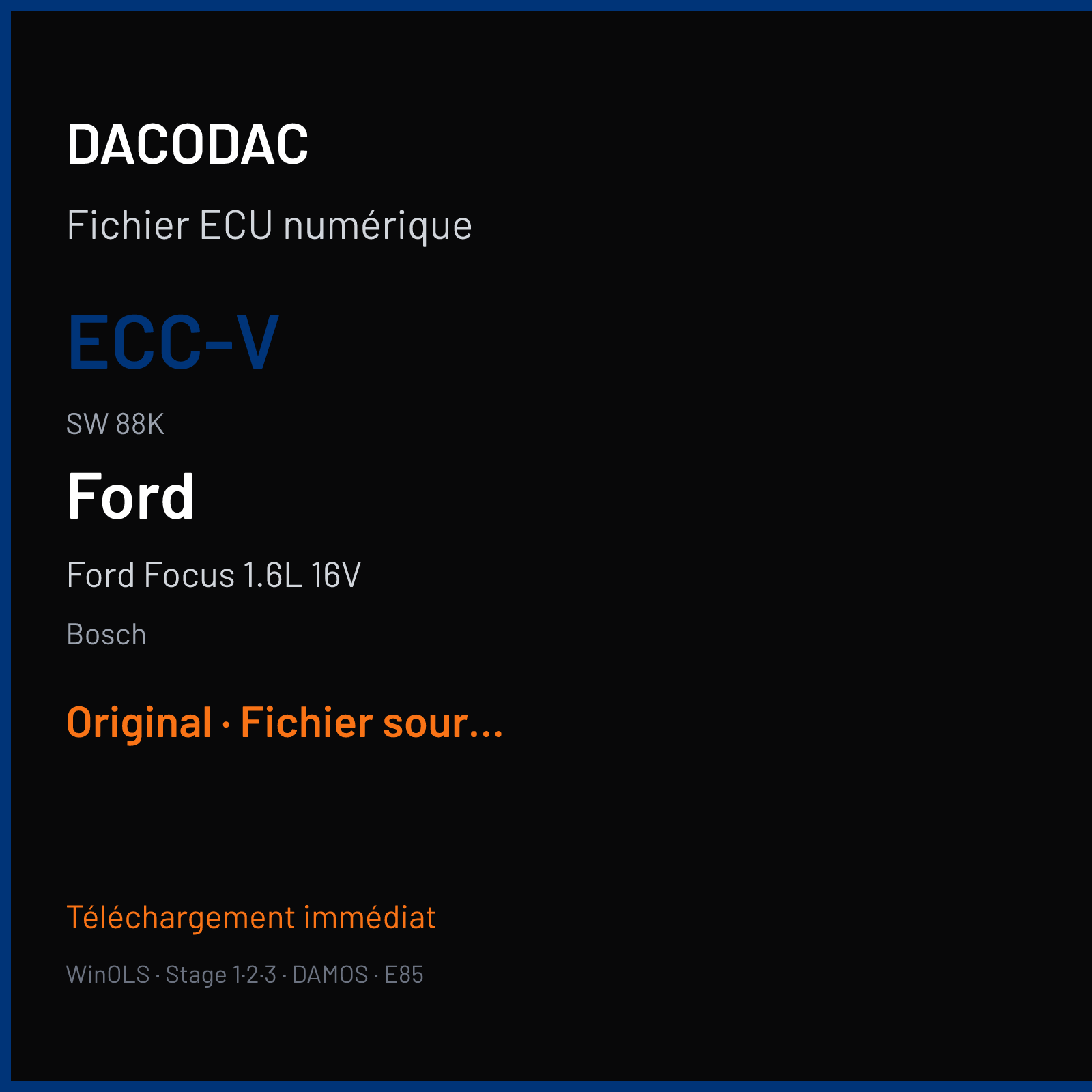 Ford Focus 1.6L 16V (2003) — Bosch — ECC-V · 88K — Original