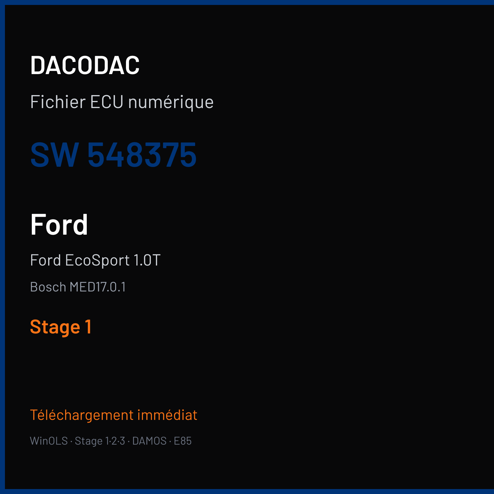 Ford EcoSport 1.0T — Bosch MED17.0.1 — 548375 — Stage 1
