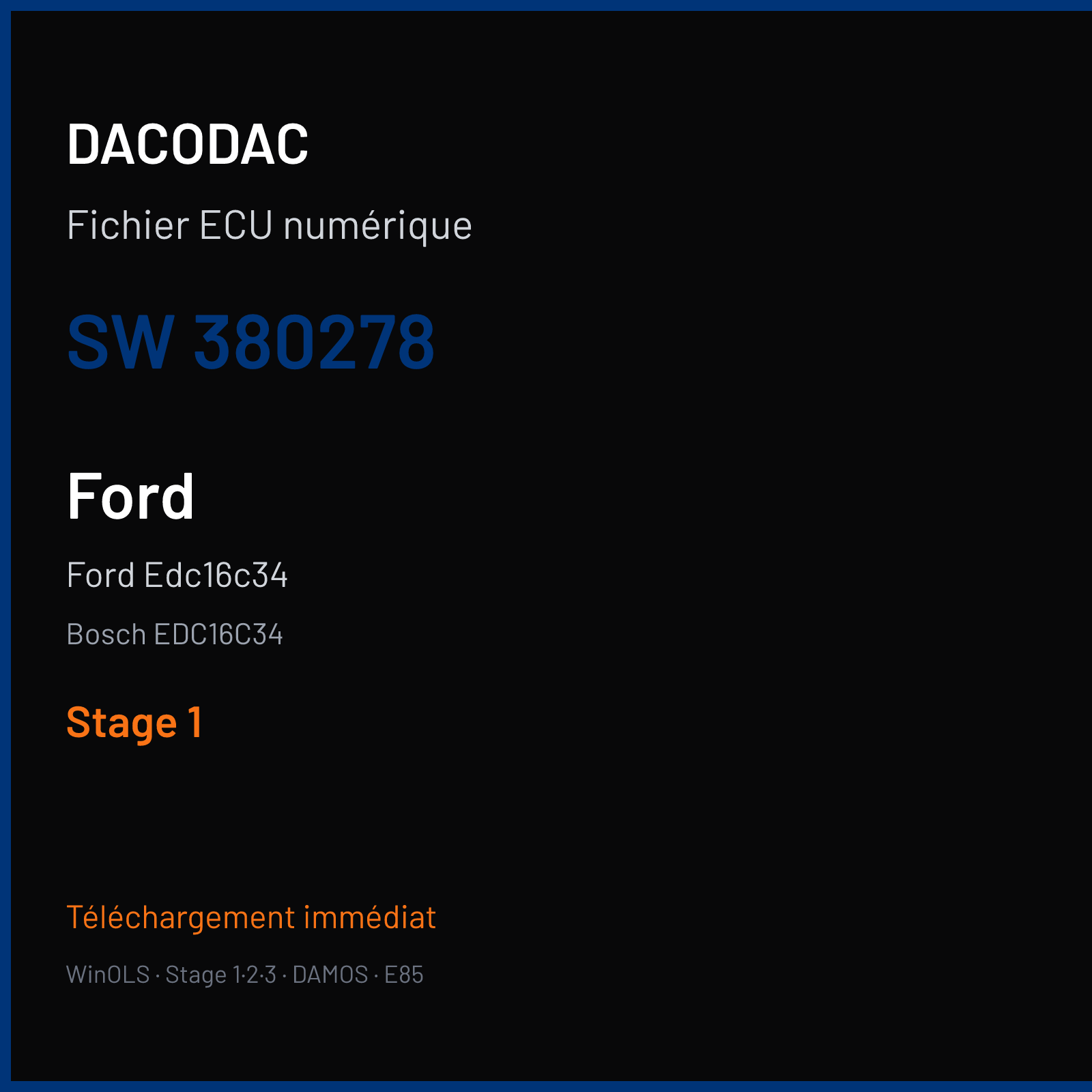 Ford Edc16c34 (2006) — Bosch EDC16C34 — 380278 — Stage 1