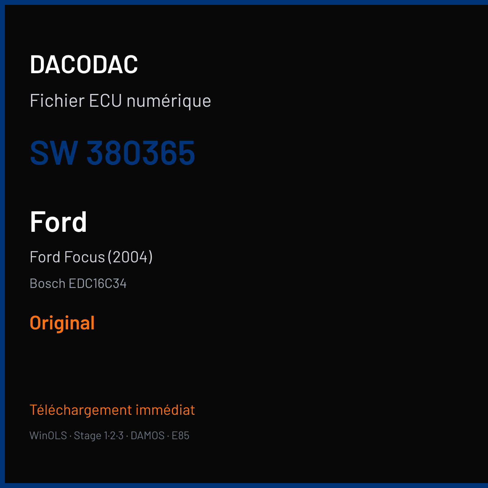 Ford Focus (2004) (2006) — Bosch EDC16C34 — 380365 — Original