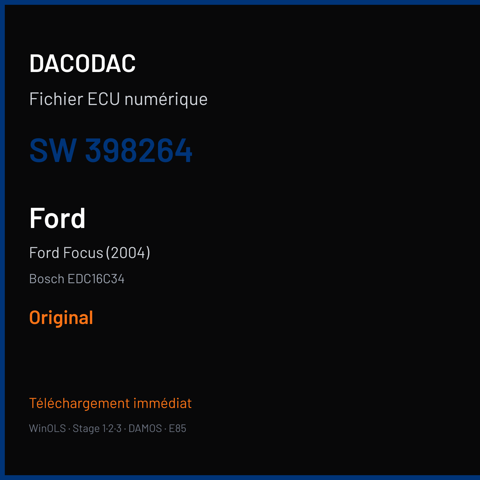 Ford Focus (2004) (2006) — Bosch EDC16C34 — 398264 — Original