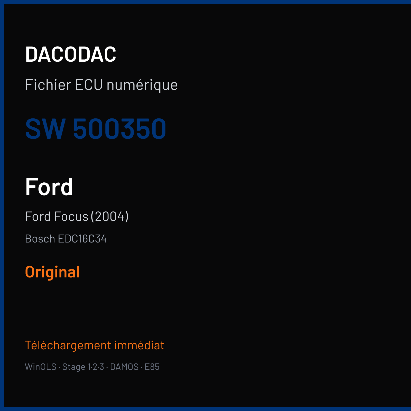 Ford Focus (2004) (2010) — Bosch EDC16C34 — 500350 — Original