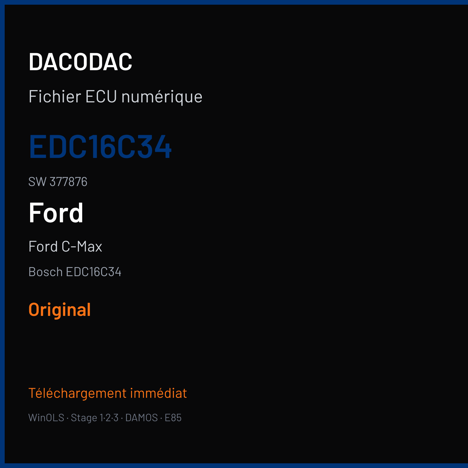 Ford C-Max (2005) — Bosch EDC16C34 — EDC16C34 · 377876 — Original