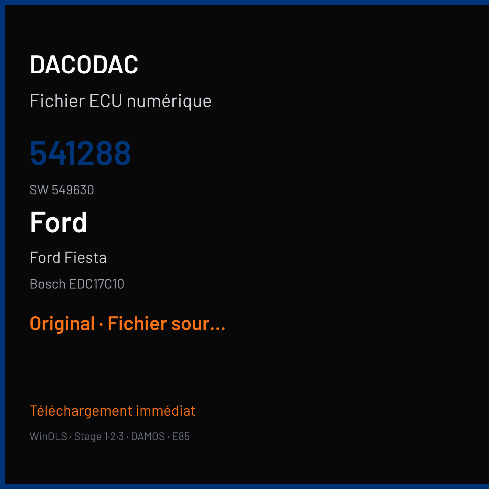 Ford Fiesta (2015) — Bosch EDC17C10 — 541288 · 549630 — Original