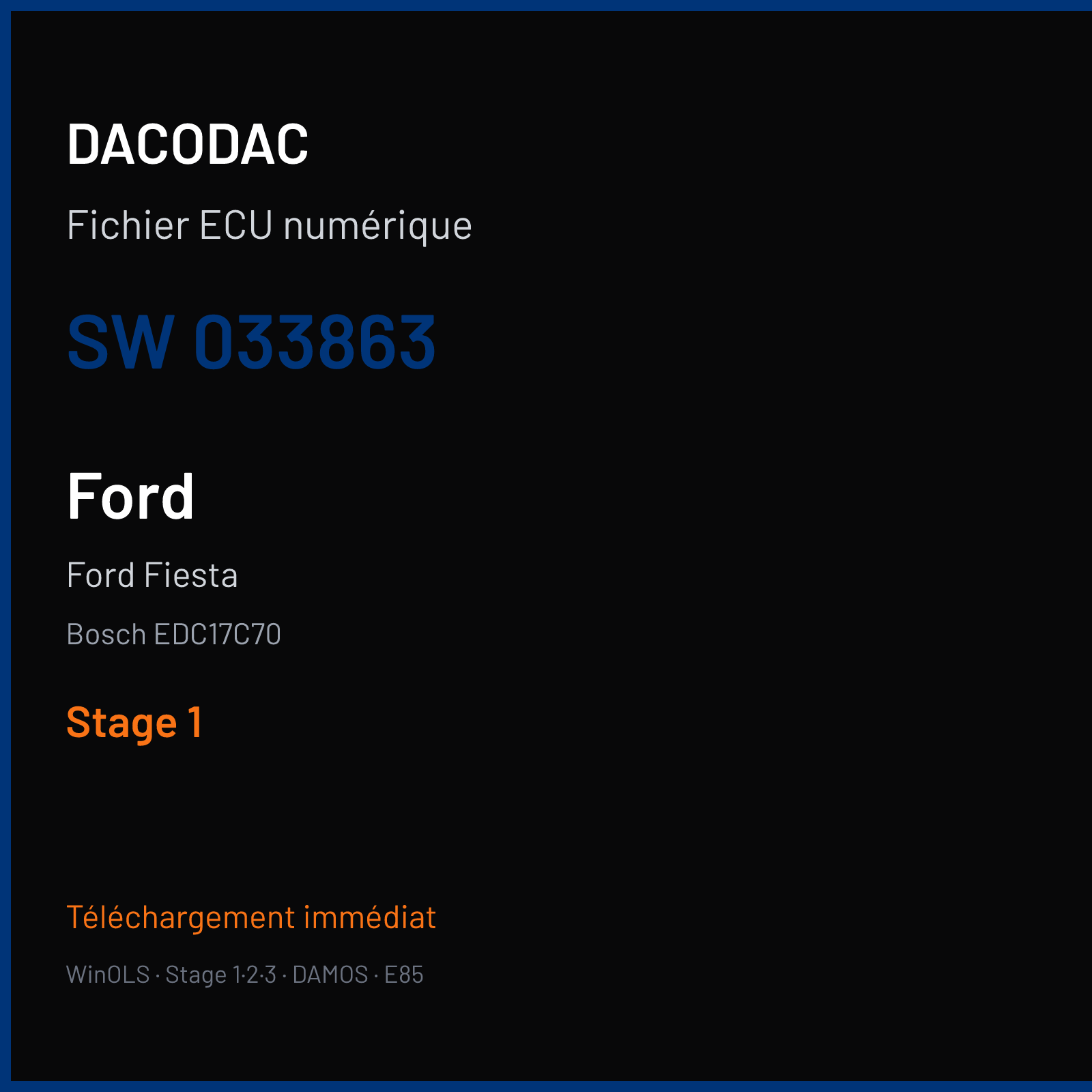 Ford Fiesta (2018) — Bosch EDC17C70 — 033863 — Stage 1