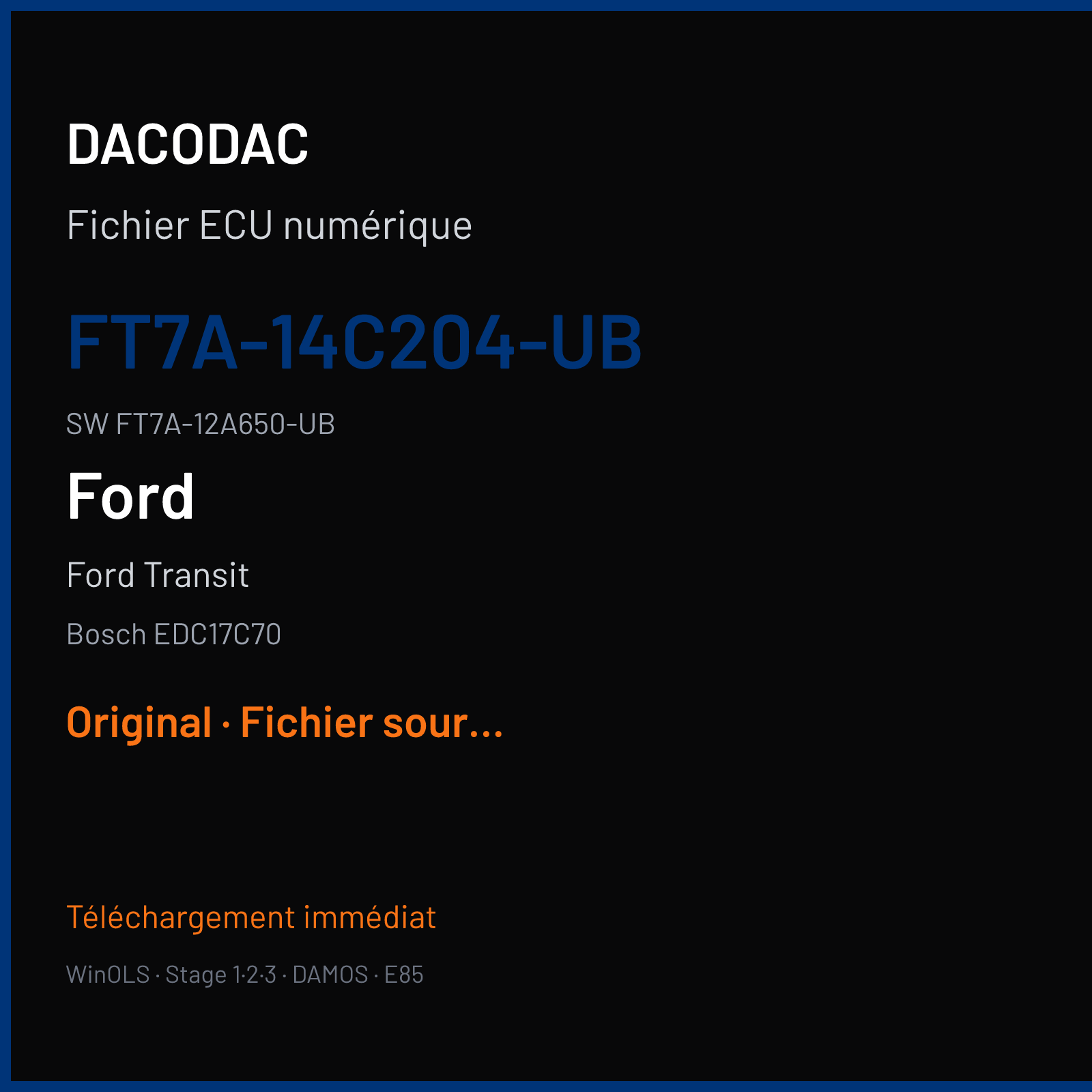 Ford Transit — Bosch EDC17C70 — FT7A-14C204-UB · FT7A-12A650-UB · 021509 — Original