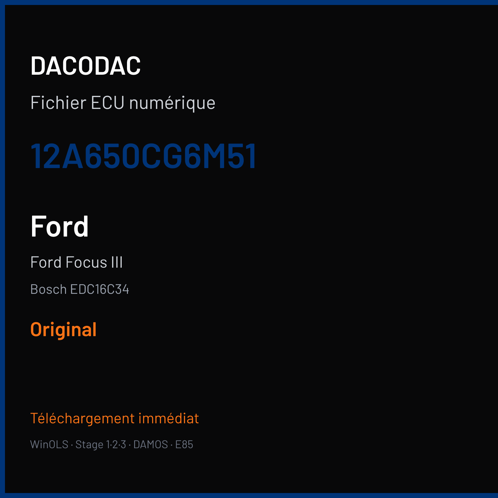 Ford Focus III (2007) — Bosch EDC16C34 — 12A650CG6M51 — Original